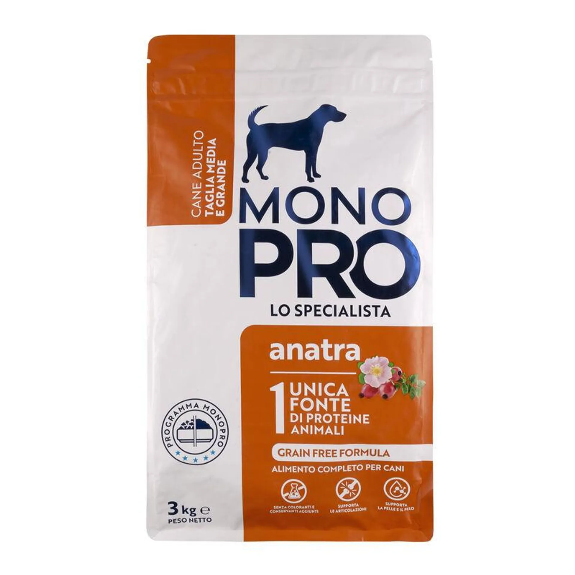 Monopro Dog Adult Medium&Large Grain Free Anatra 3 kg