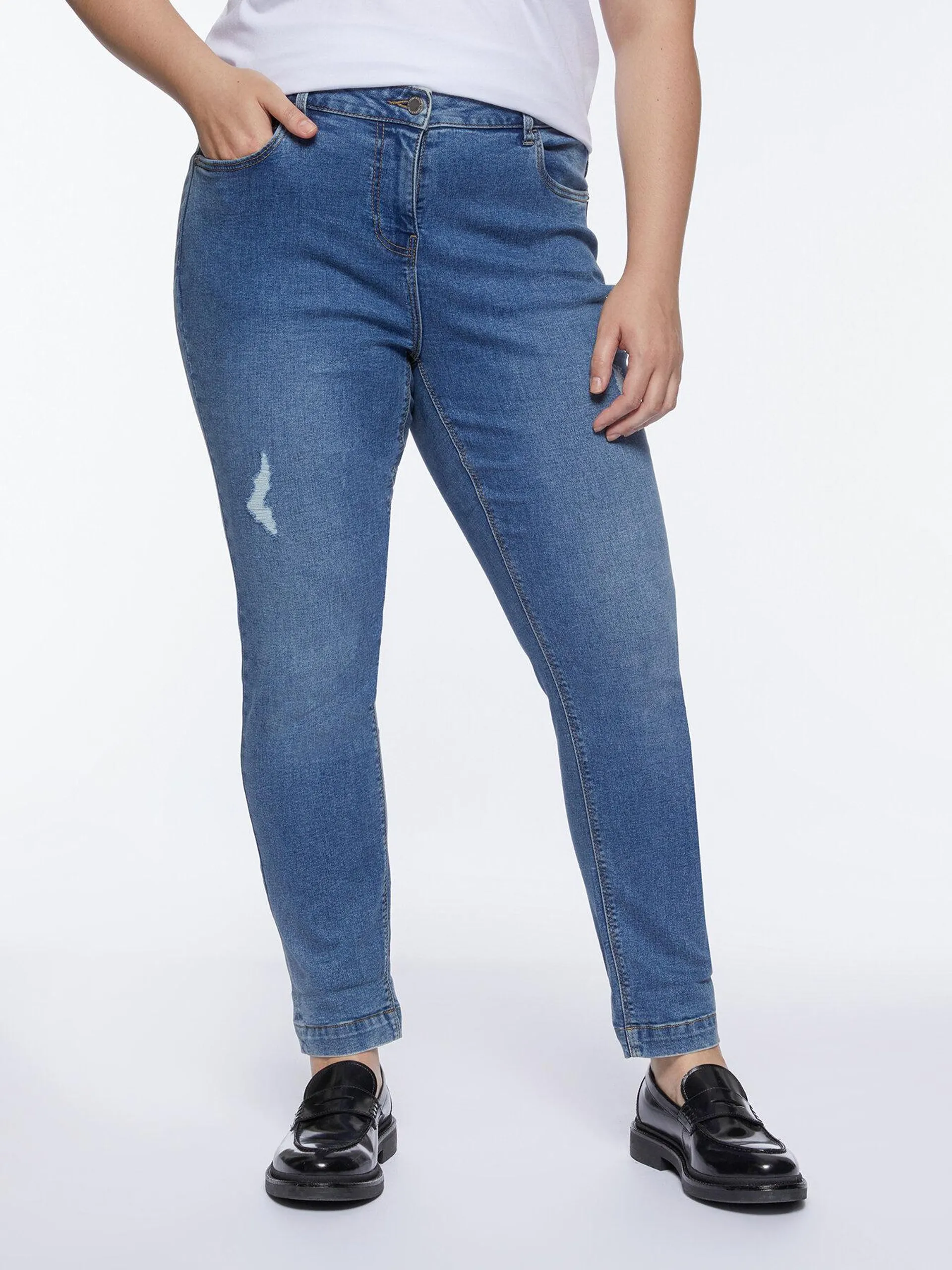 Jeans Zaffiro slim girl fit con strappi