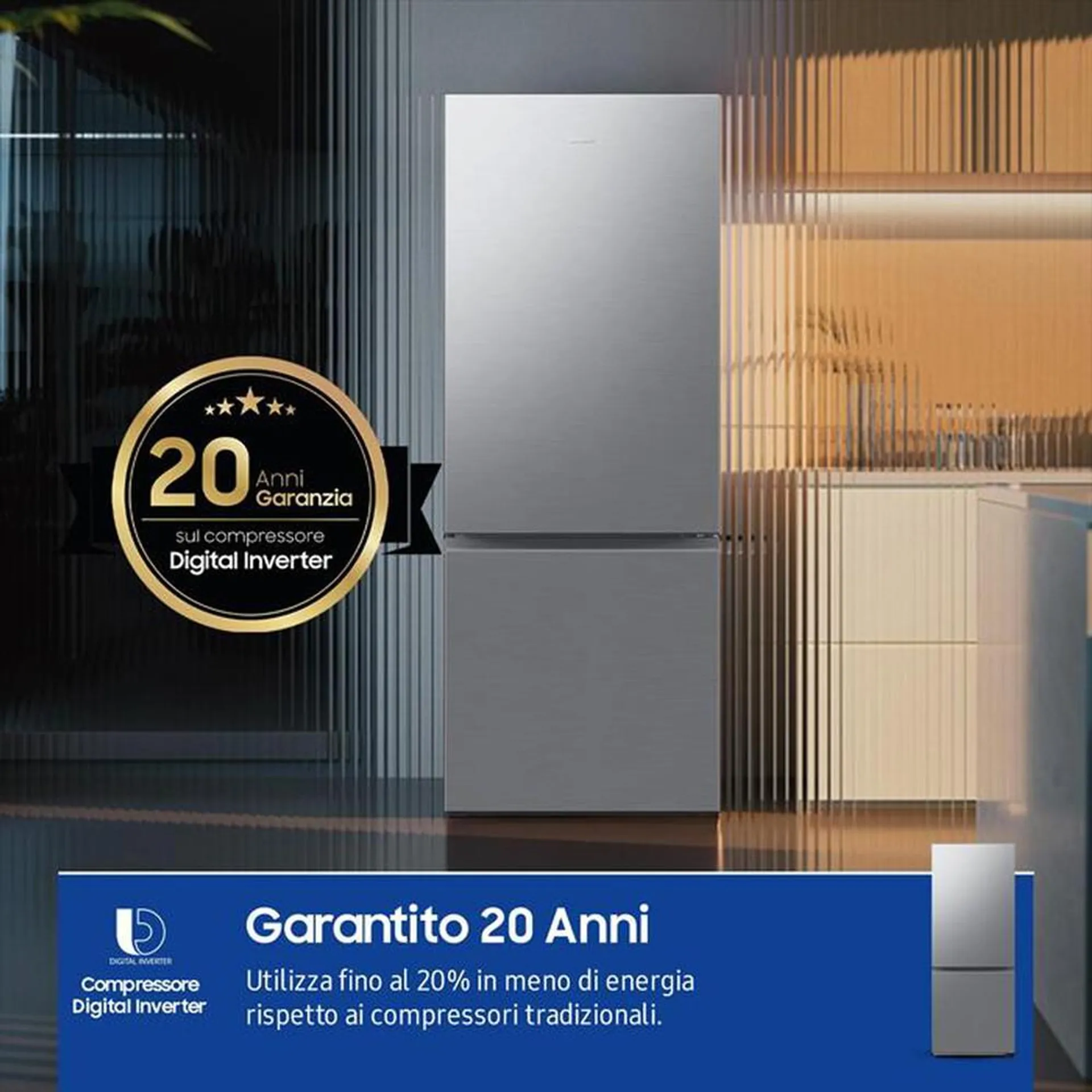 SAMSUNG - Frigorifero combinato RB50DG602ES9EF Classe E-METAL INOX