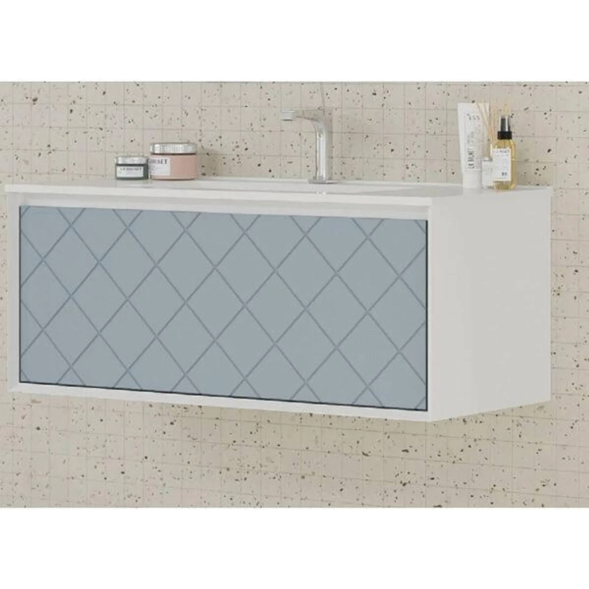 Base sospesa con cassetto e lavabo