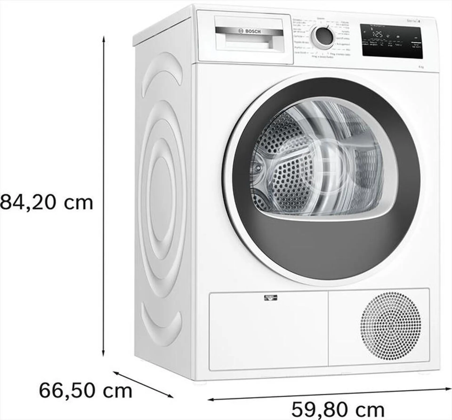 BOSCH - Asciugatrice SERIE 4, 8 KG CLASSE A++ WTH85208II-Bianco