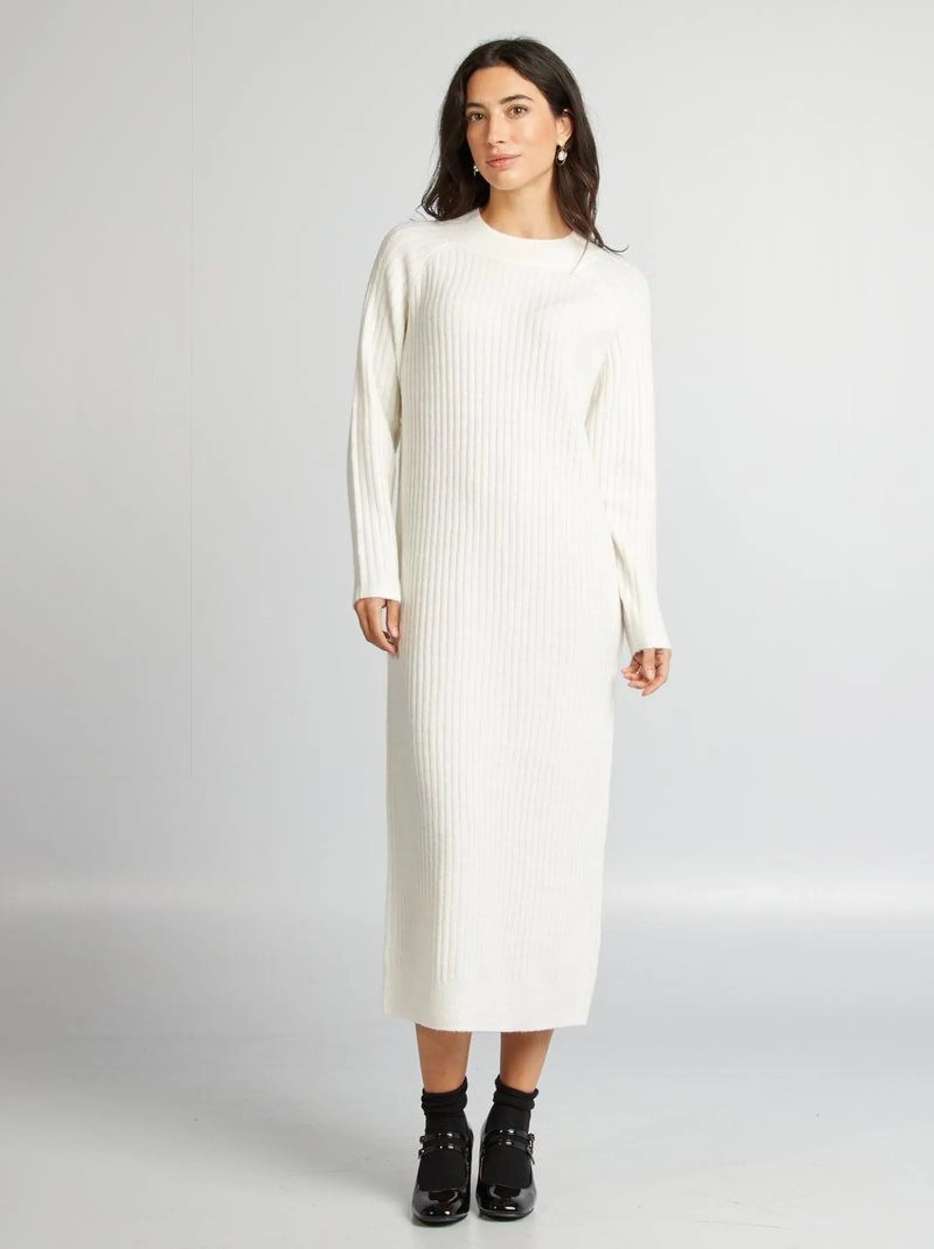 Maxi pull taglio midi - - BIANCO