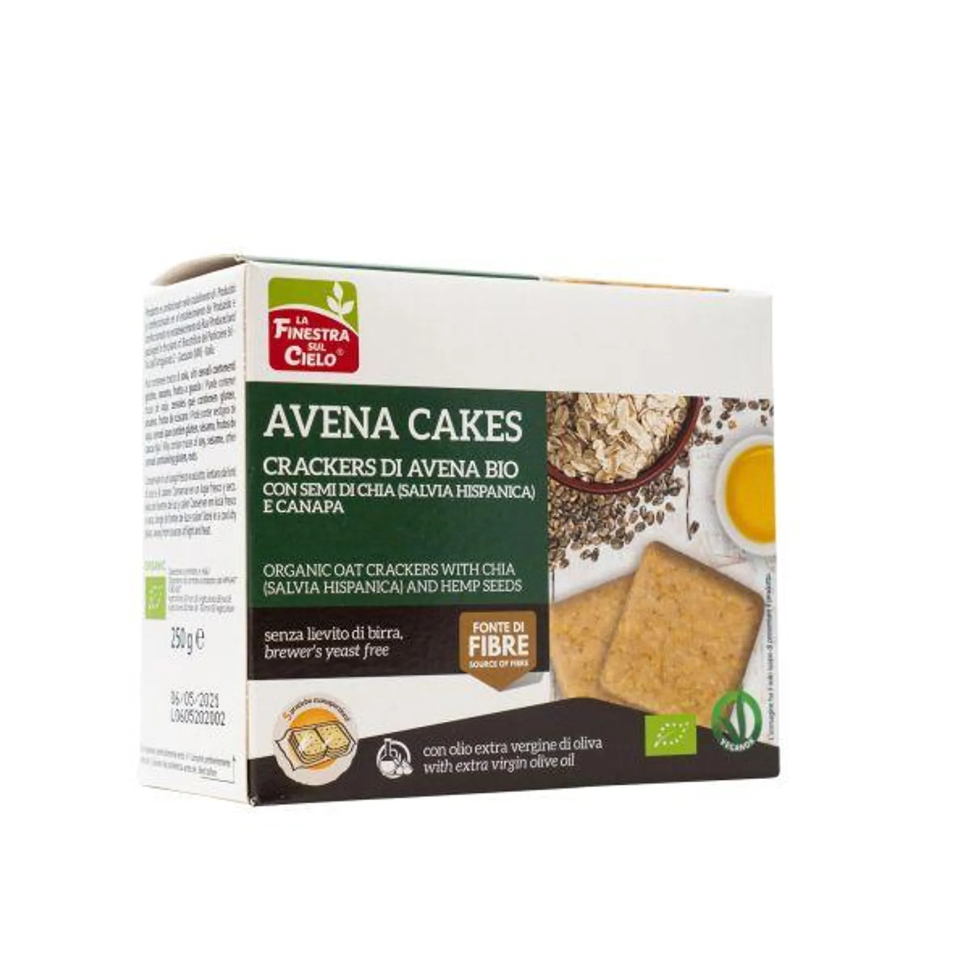 Avenacakes Crackers di Avena con Semi di Chia e Canapa La Finestra sul Cielo 250 G