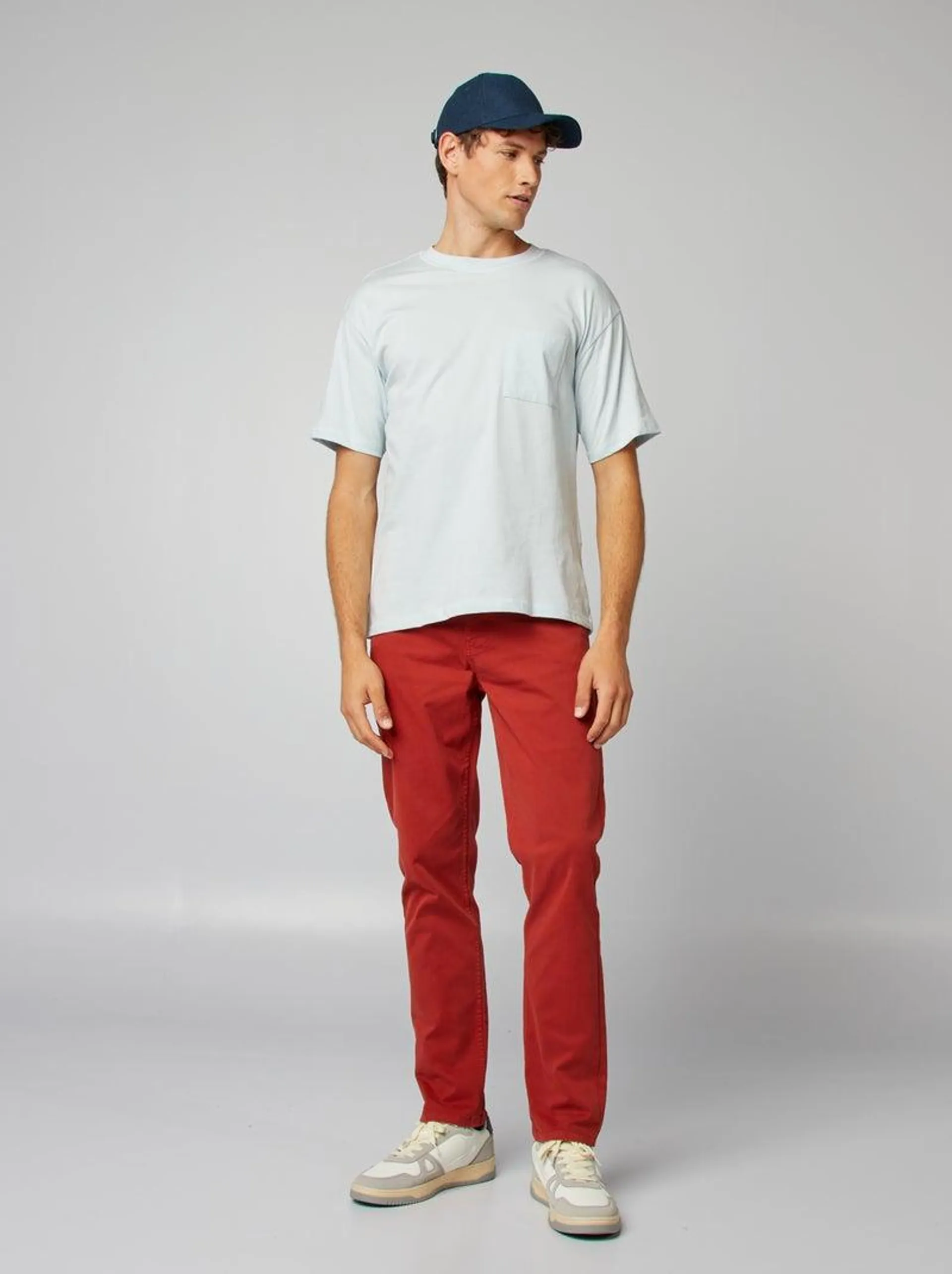 Pantaloni chino slim 5 tasche - L32 - ROSSO