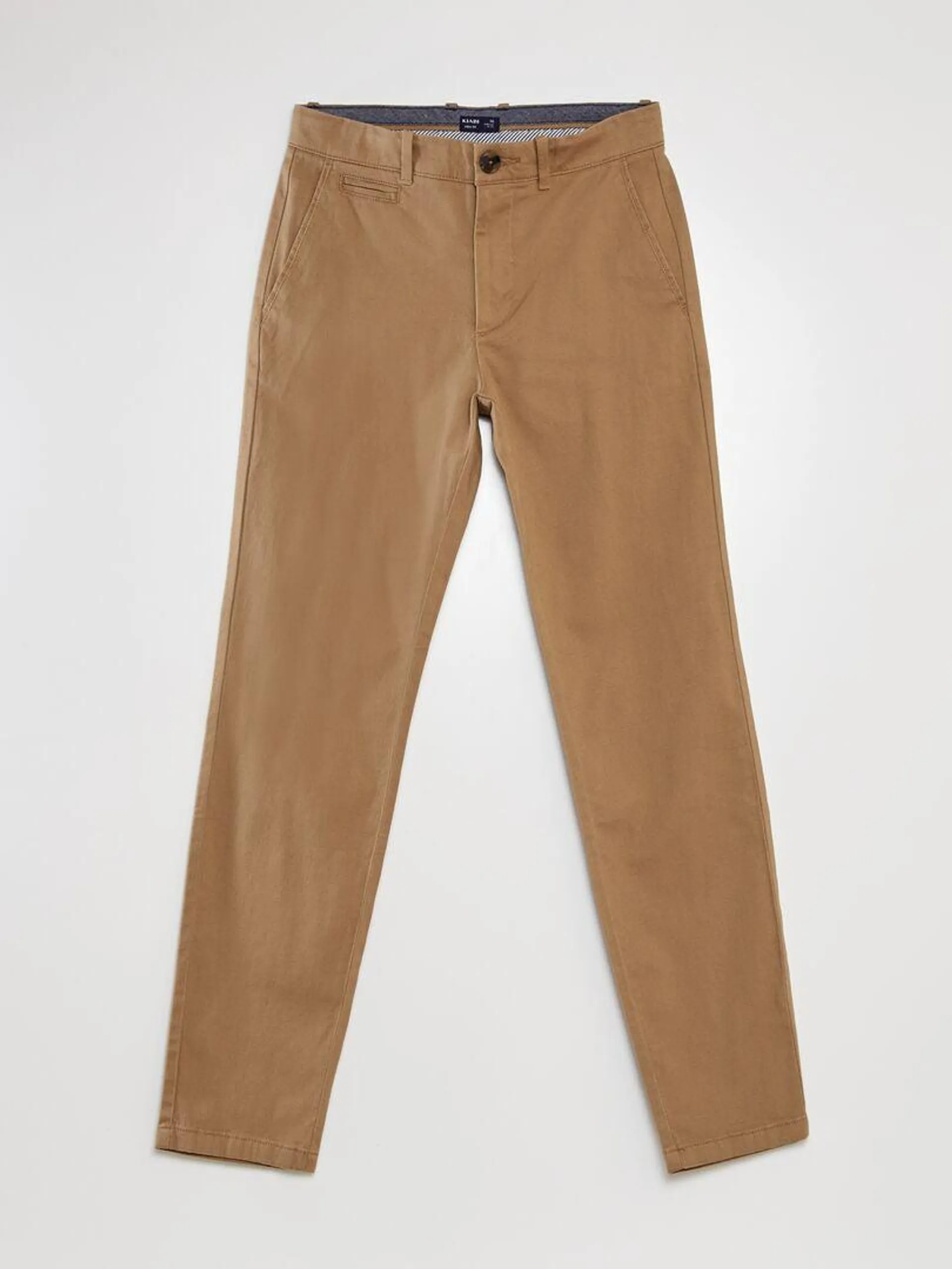 Pantaloni chino in twill - BEIGE