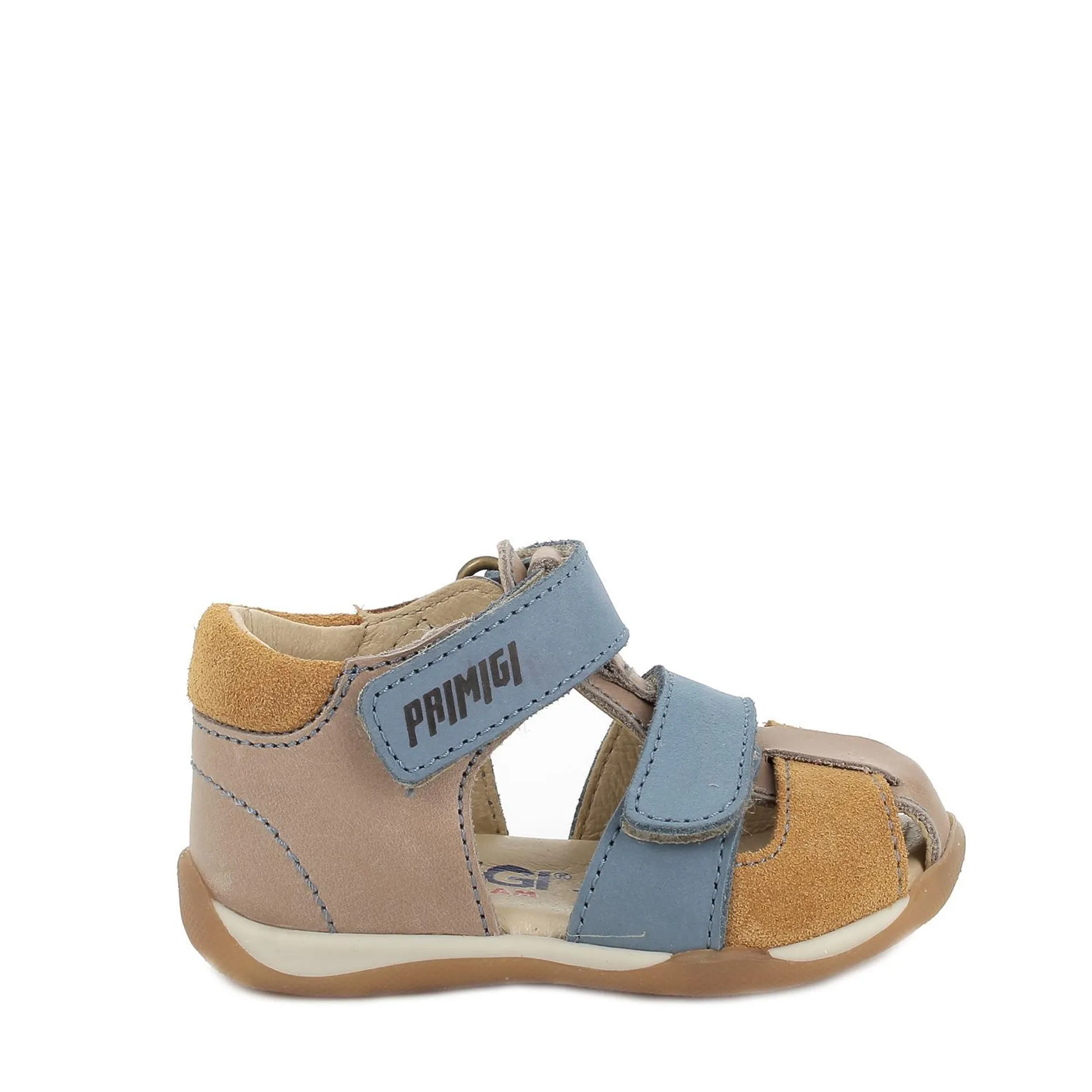 Sandali in pelle da bambino taupe-avio