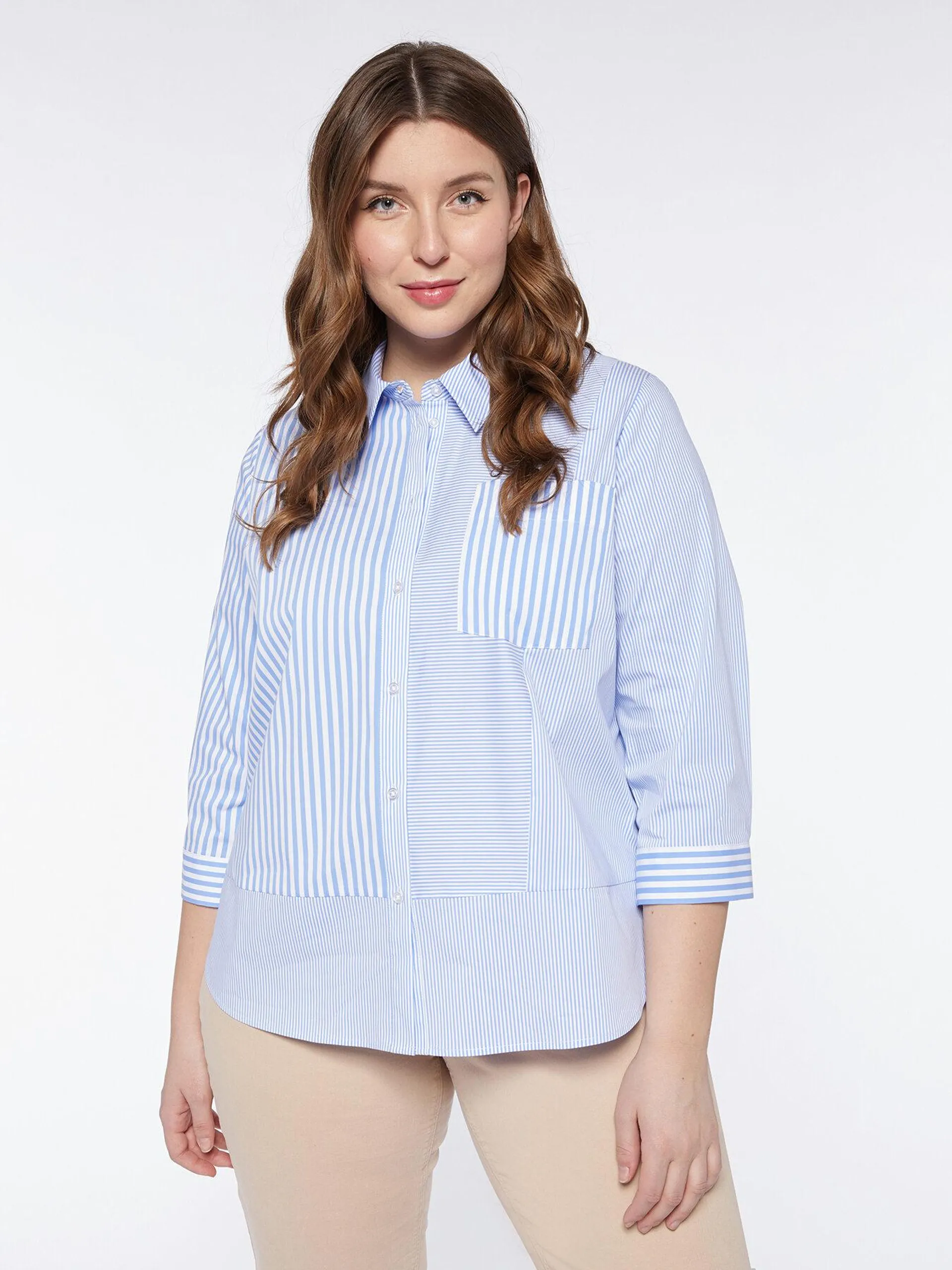 Camicia con mix di righe