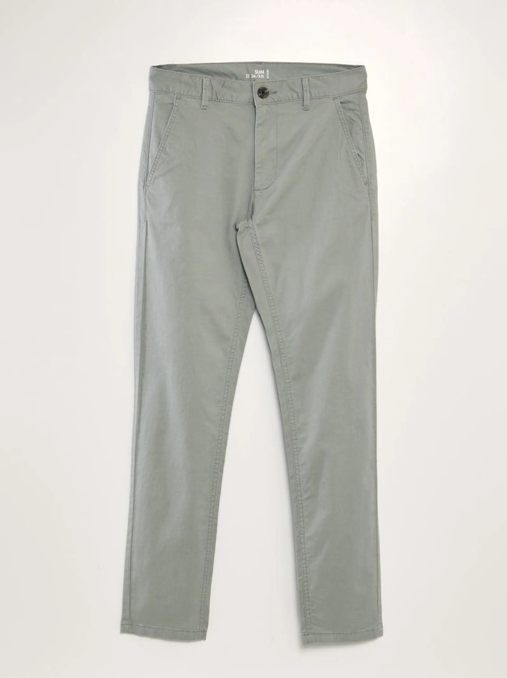 Pantaloni chino slim - VERDE