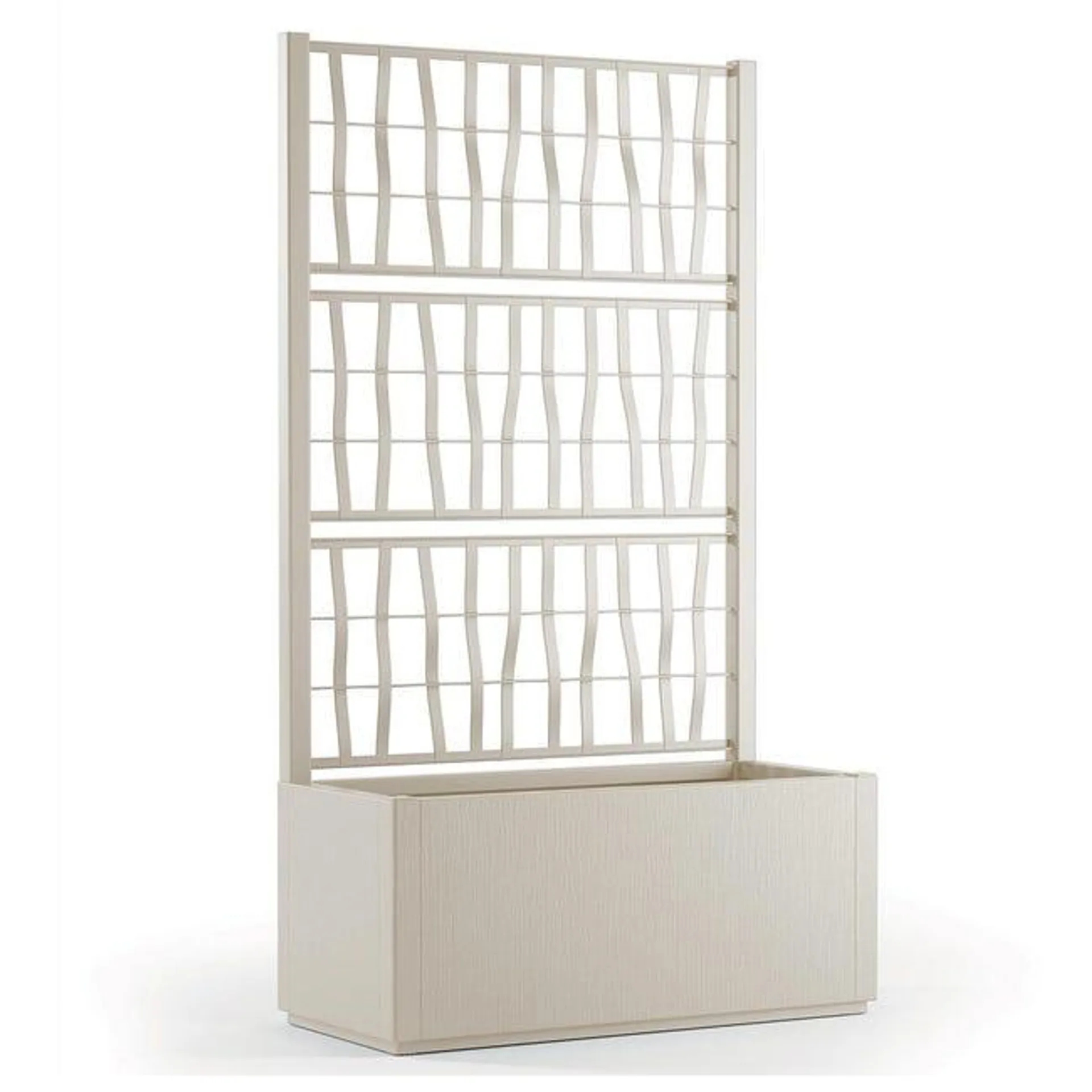 Fioriera con grigliato ETHICA STEFANPLAST in polipropilene avorio H 140 x L 80 x P 36 cm