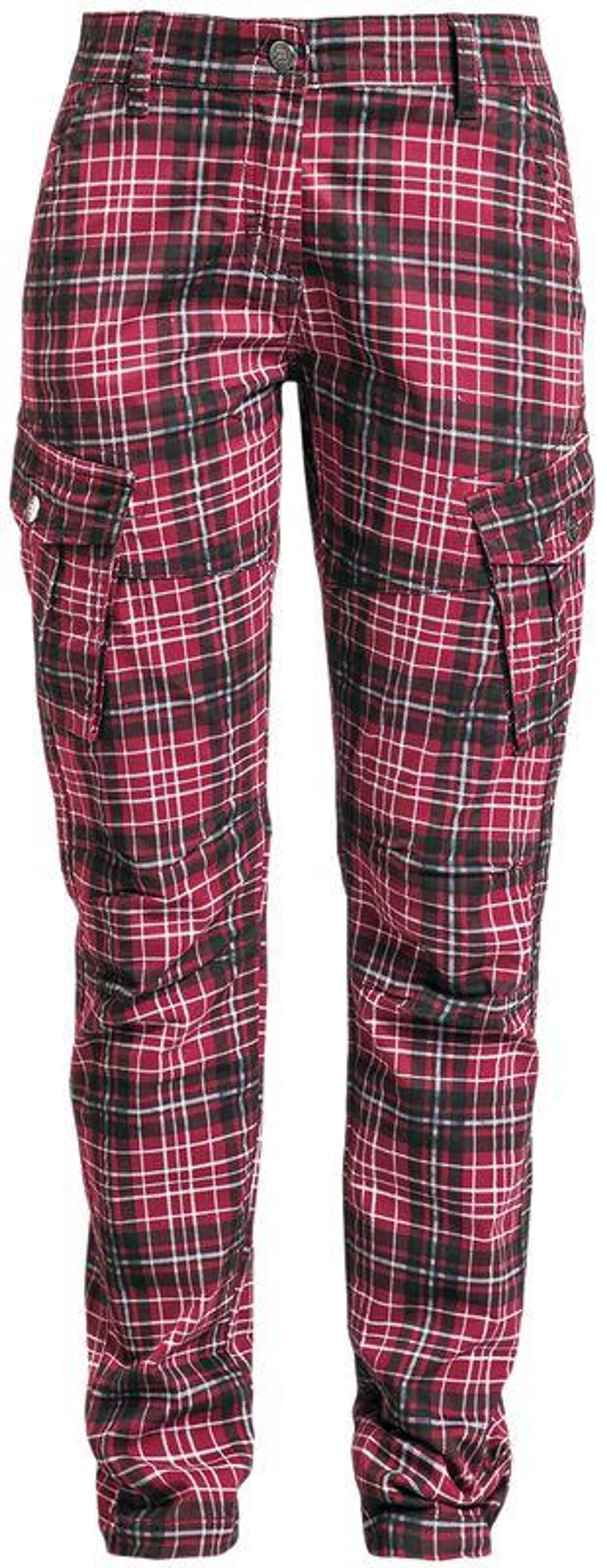 Tartan cargo trousers | Pantaloni modello cargo | rosso/nero/bianco | RED by EMP