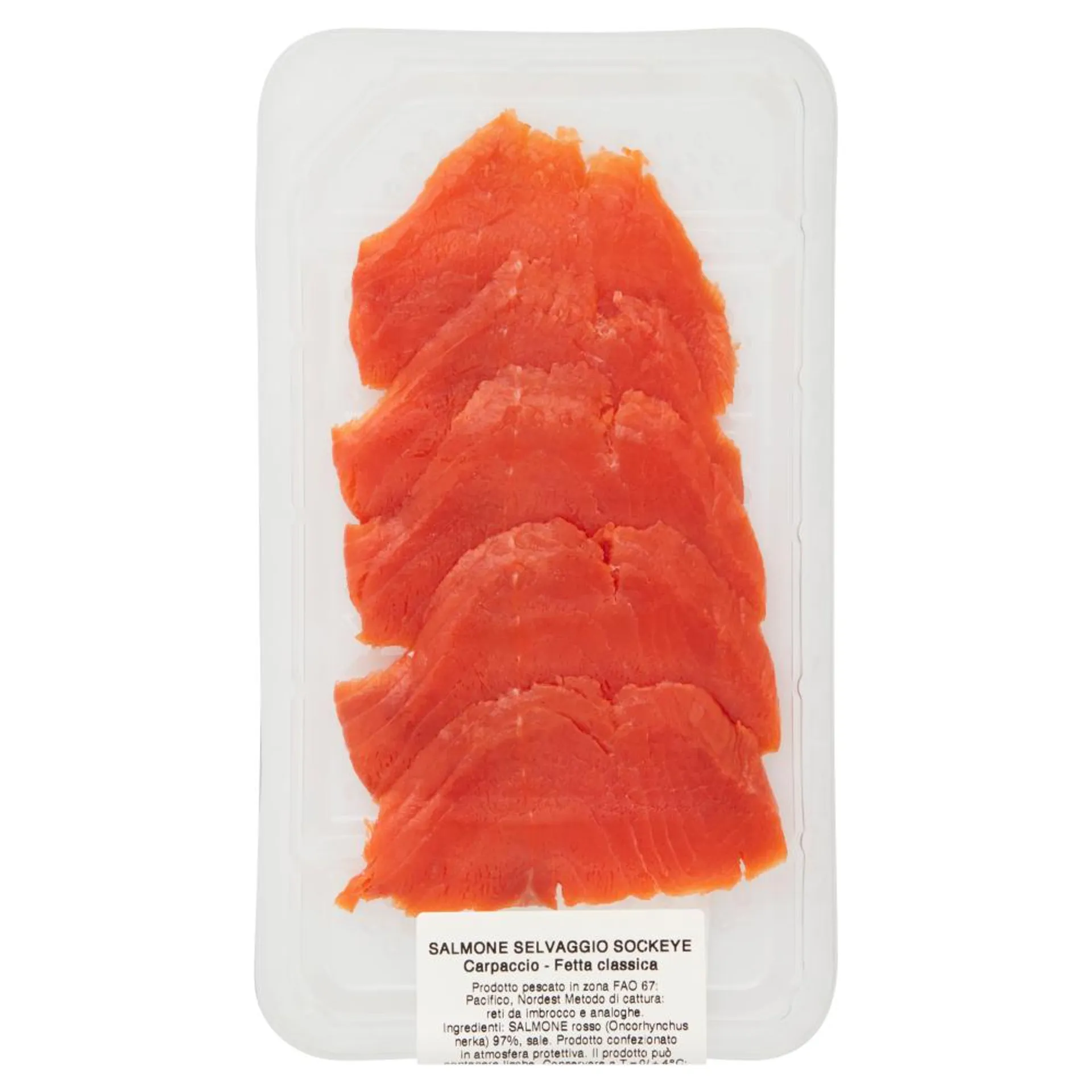 Salmone Selvaggio Sockeye Carpaccio Fetta classica 100 g