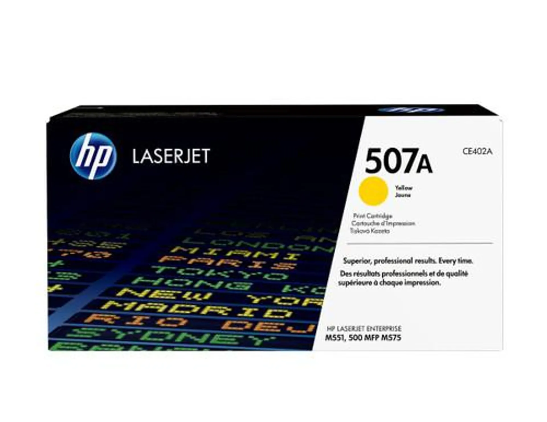 HP - HP 507A CE402A Cartuccia Toner Originale per Stampanti, Compatibile con stampanti HP LaserJet Enterprise, Giallo