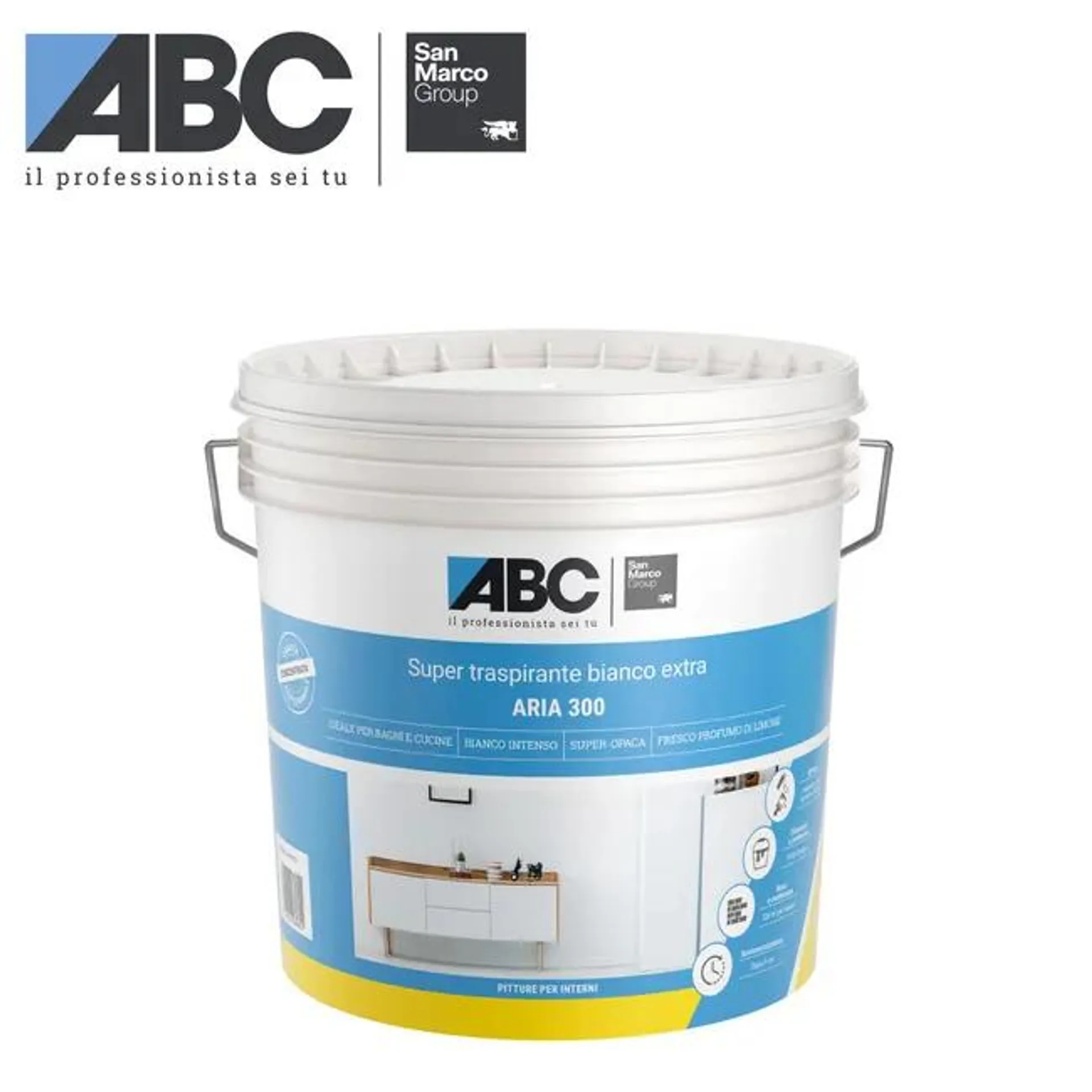 Pittura per interni traspirante, ABC Aria 300 SAN MARCO Group bianco opaco, 14 L