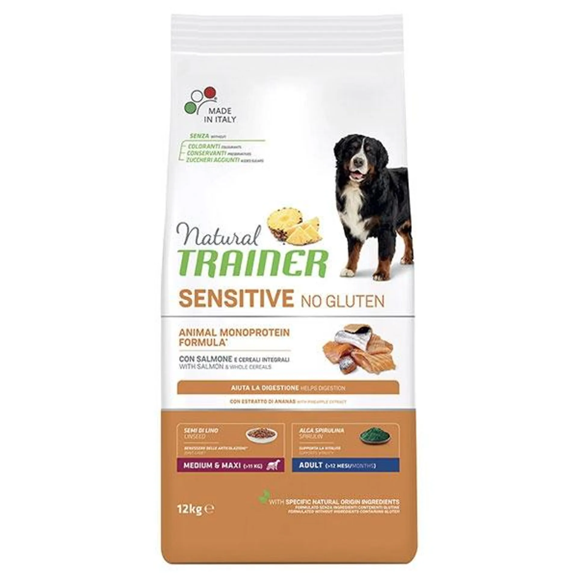 Trainer - Natural Sensitive No Gluten Medium & Maxi Adult con Salmone