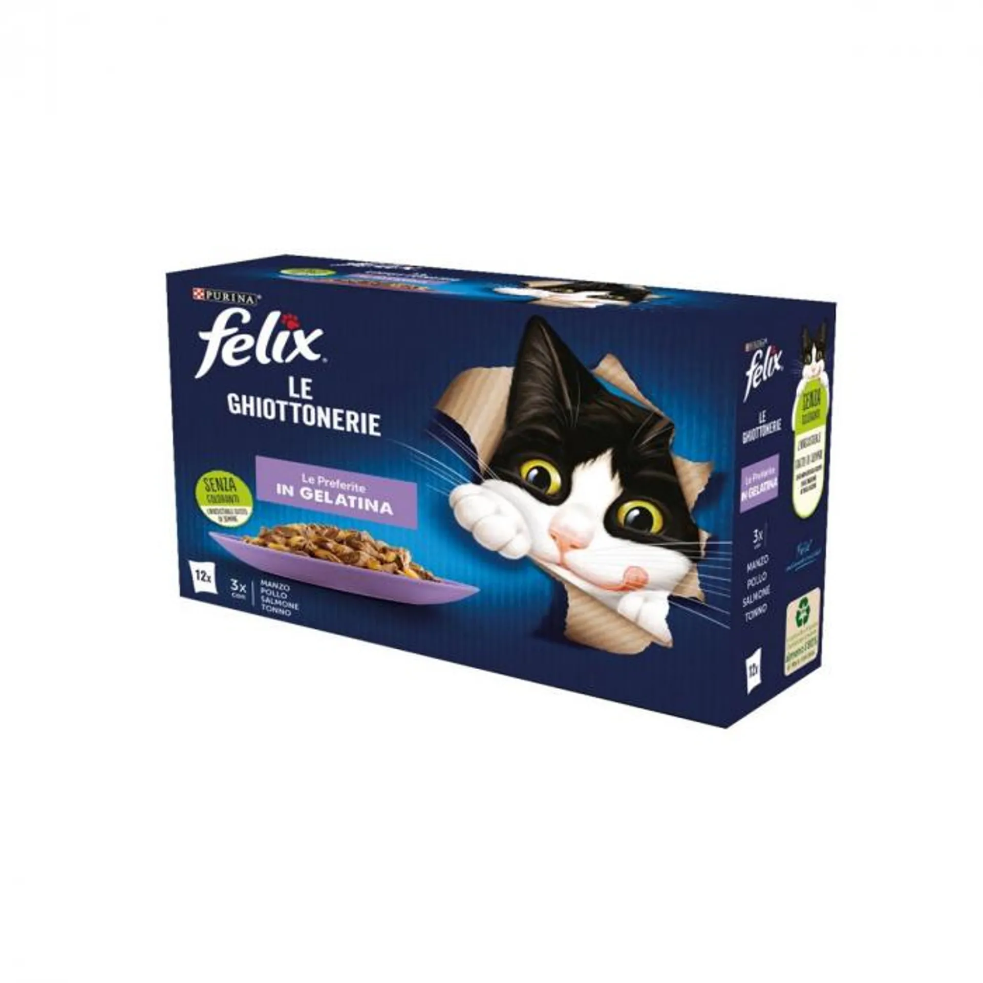 Purina felix le ghiottonerie bocconcini per gatti multipack 12 x 85 gr selezione le preferite