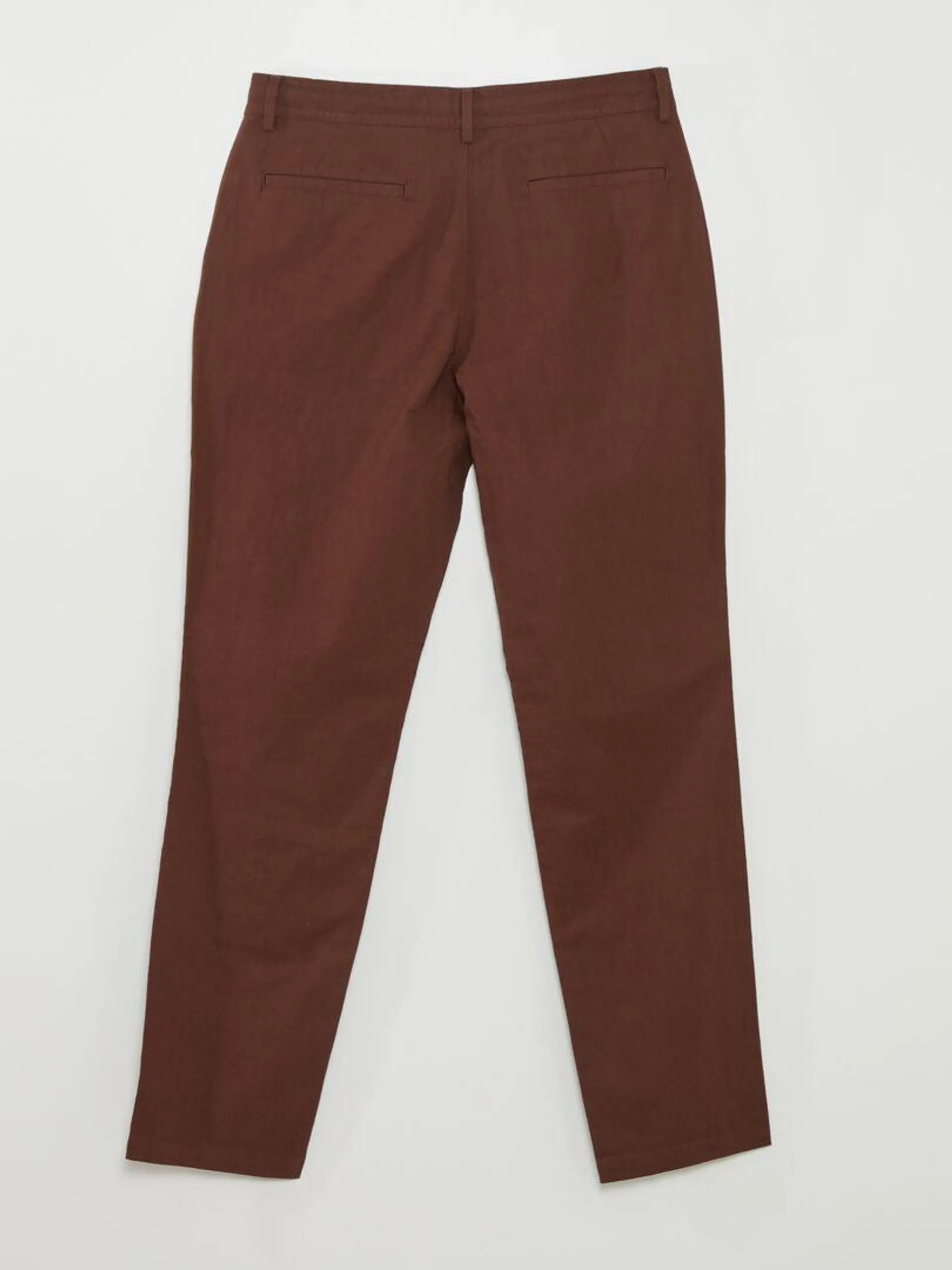 Pantaloni chino dritti - MARRONE