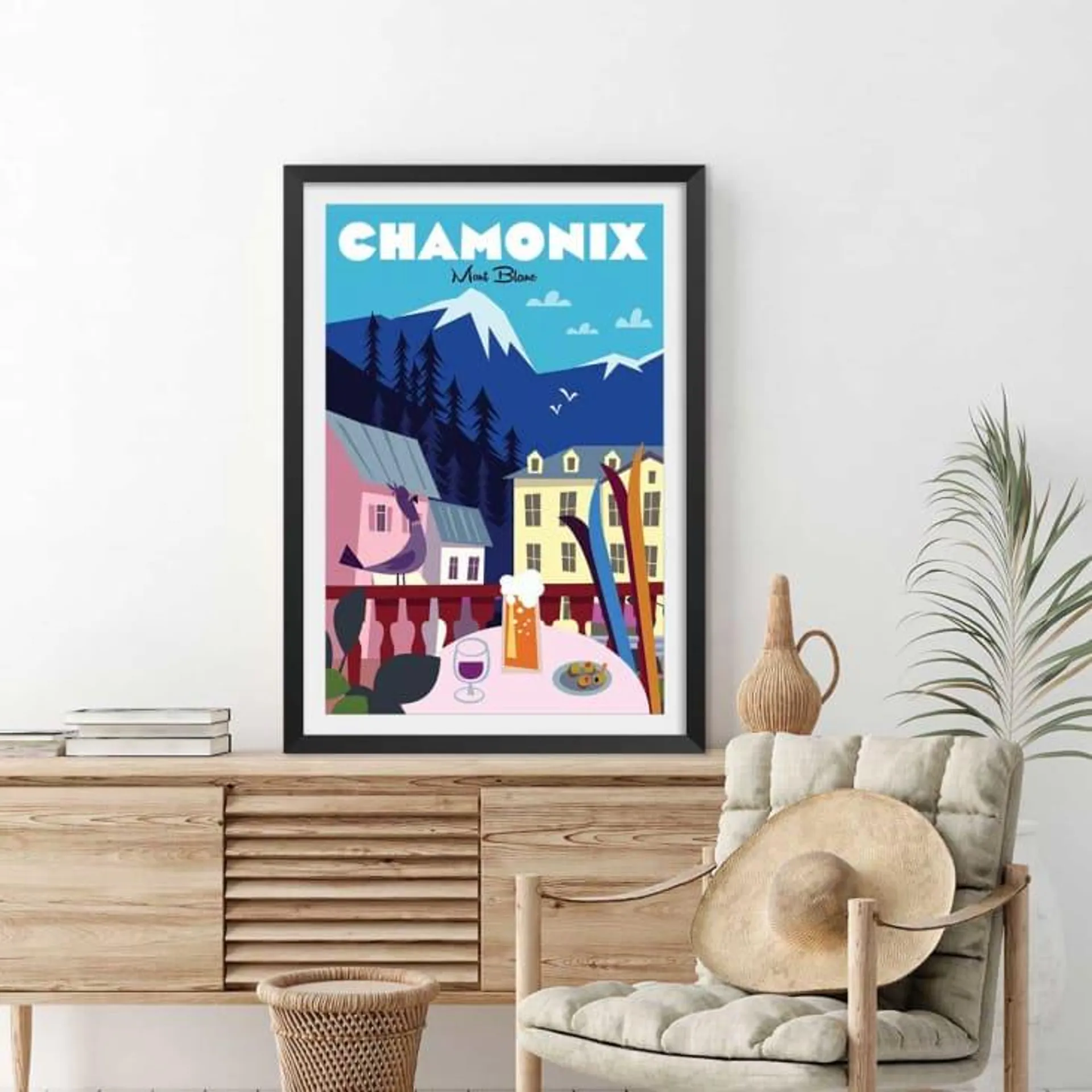 Poster di Chamonix Mont Blanc sin marco 30x45cm