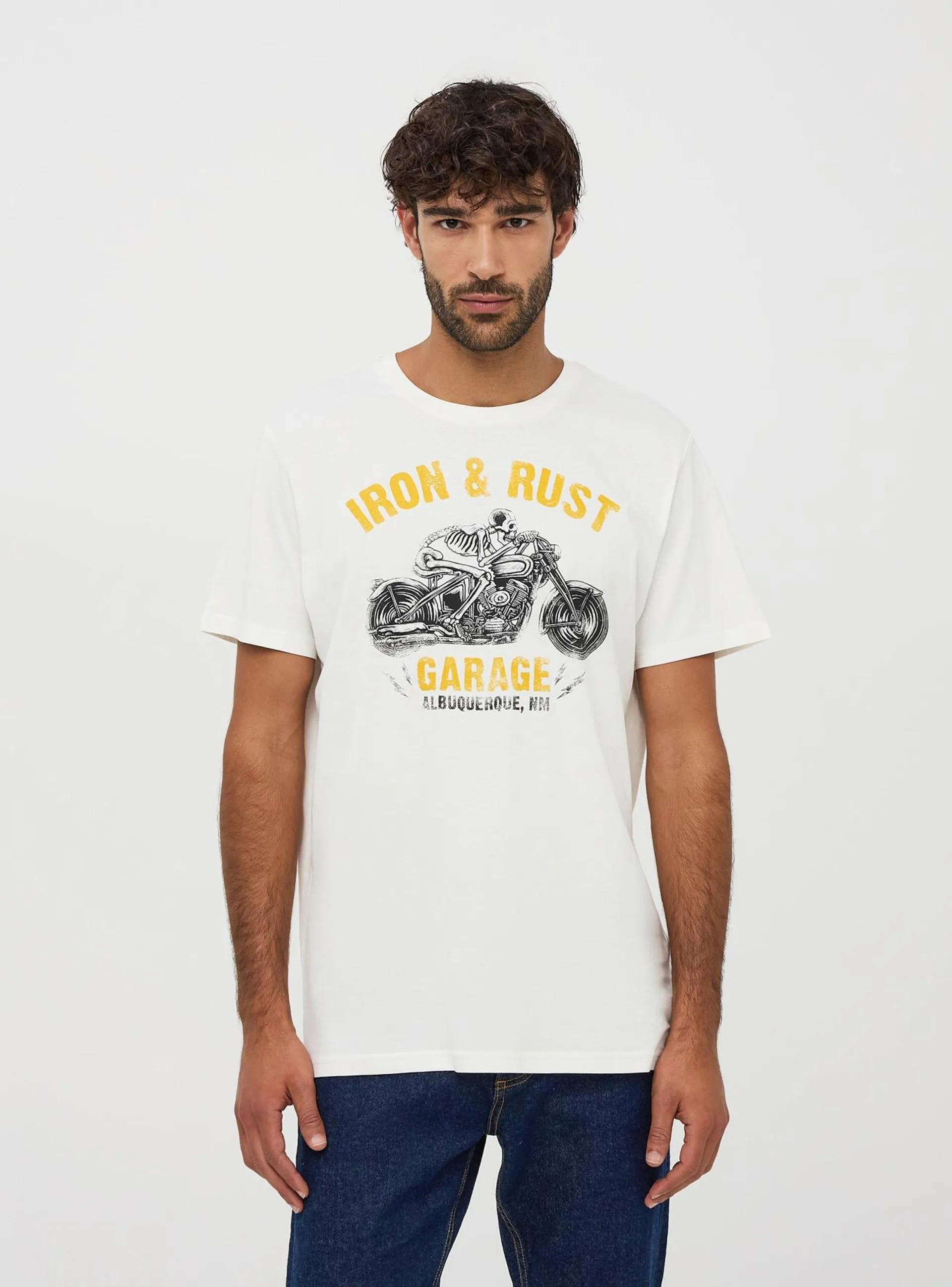 T-shirt stampa Bianco lana