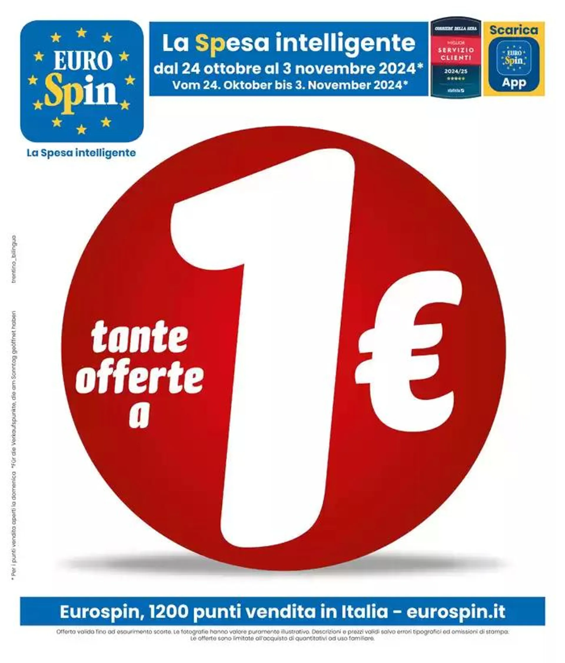 Tante offerte a 1 € da 24 ottobre a 3 novembre di 2024 - Pagina del volantino 1