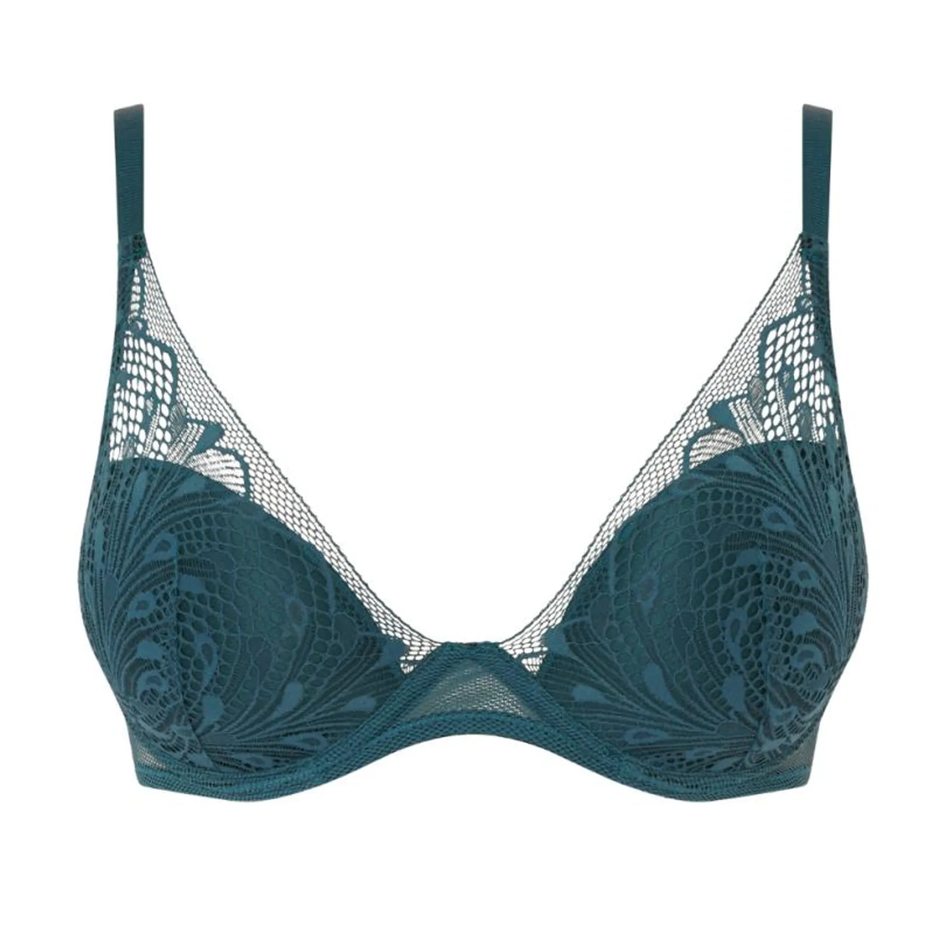 PAS-P43H90-09V- Reggiseno coque plunge Thelma con ferretto - blu ming