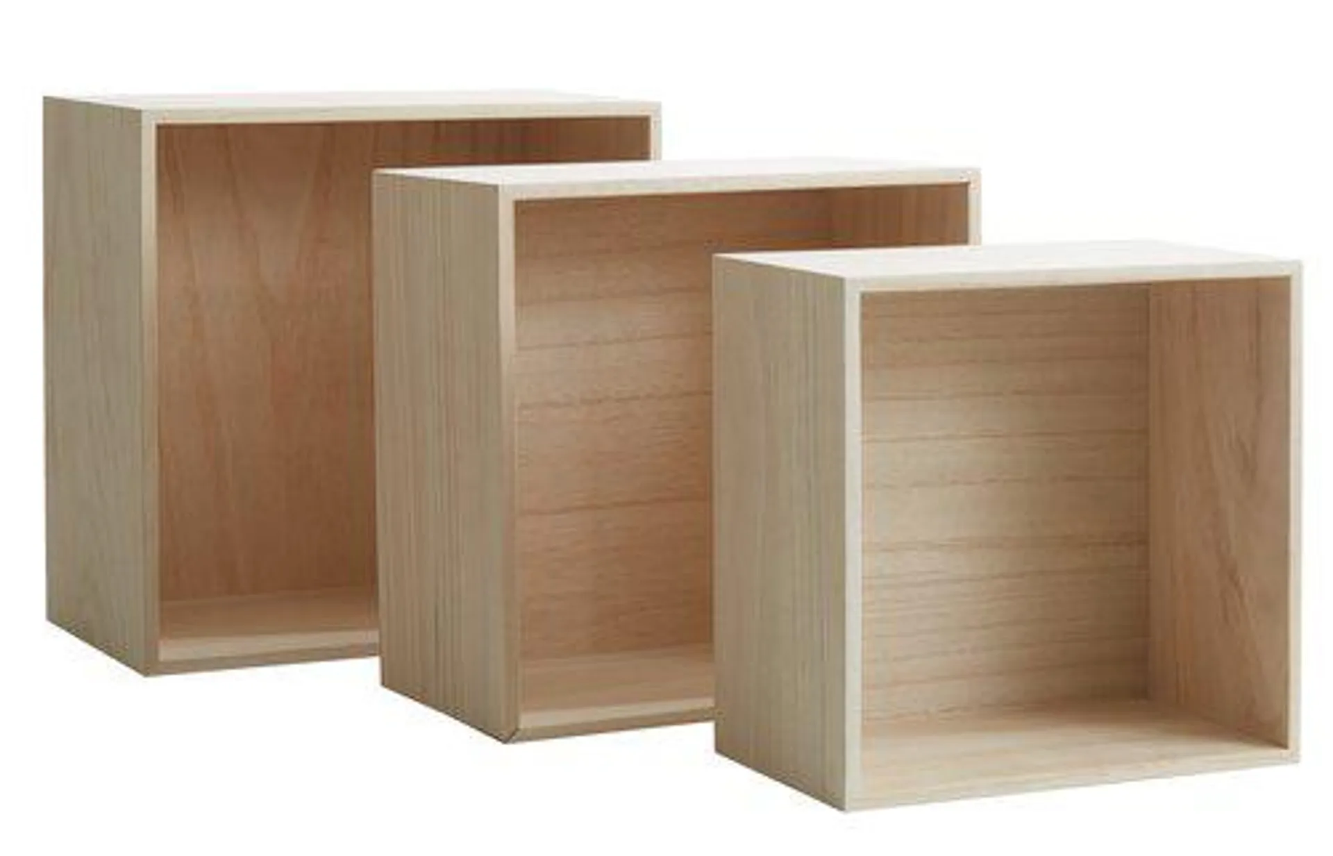 Wall shelves ILBRO set of 3 natural