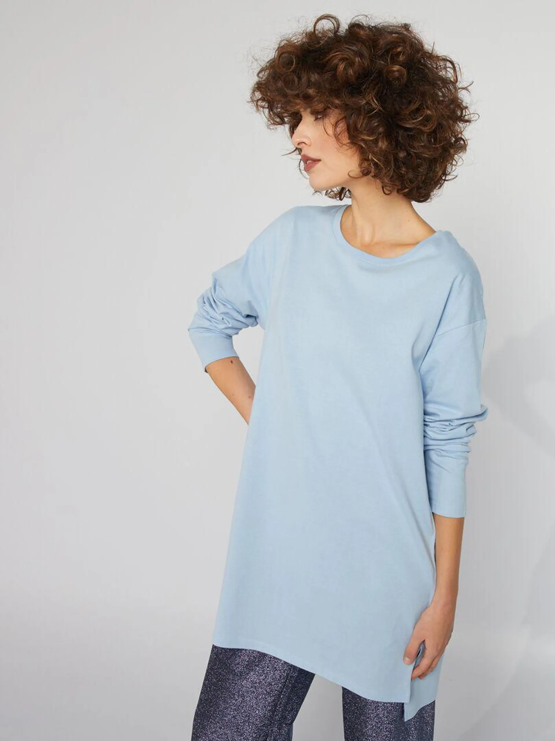 T-shirt lunga - BLU