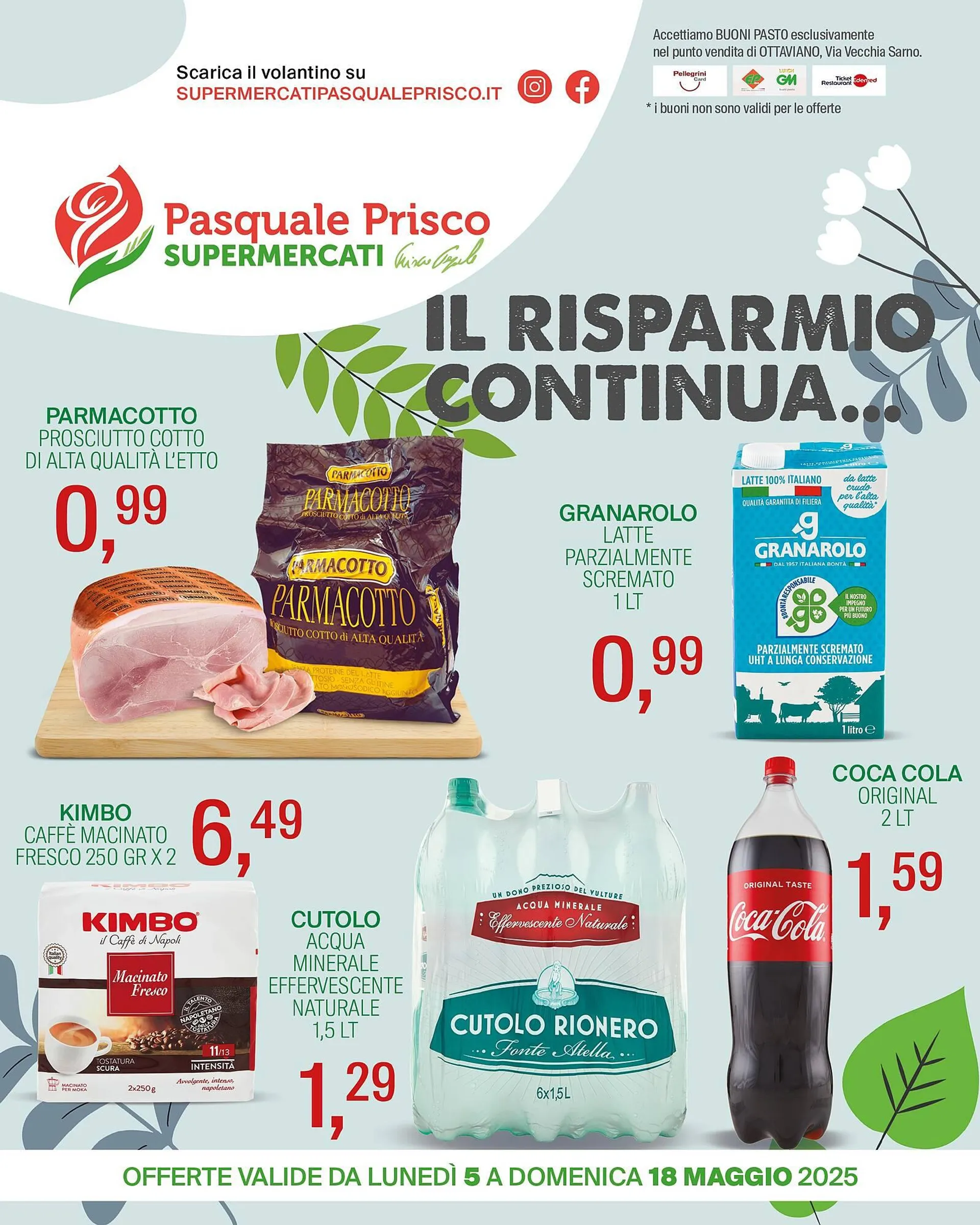 Volantino Supermercati Pasquale Prisco da 5 maggio a 18 maggio di 2025 - Pagina del volantino 1