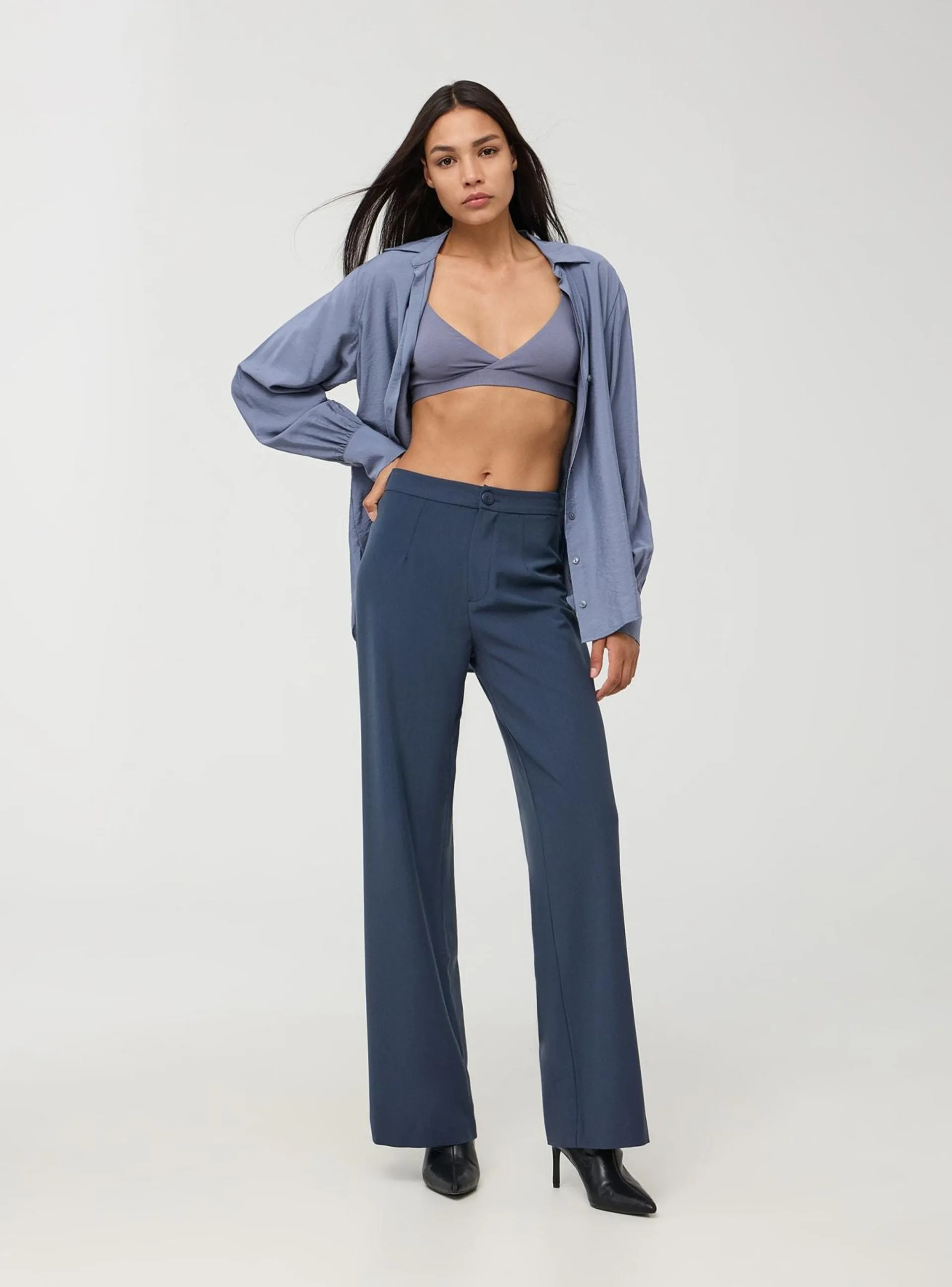 Pantaloni wide leg Blu scuro