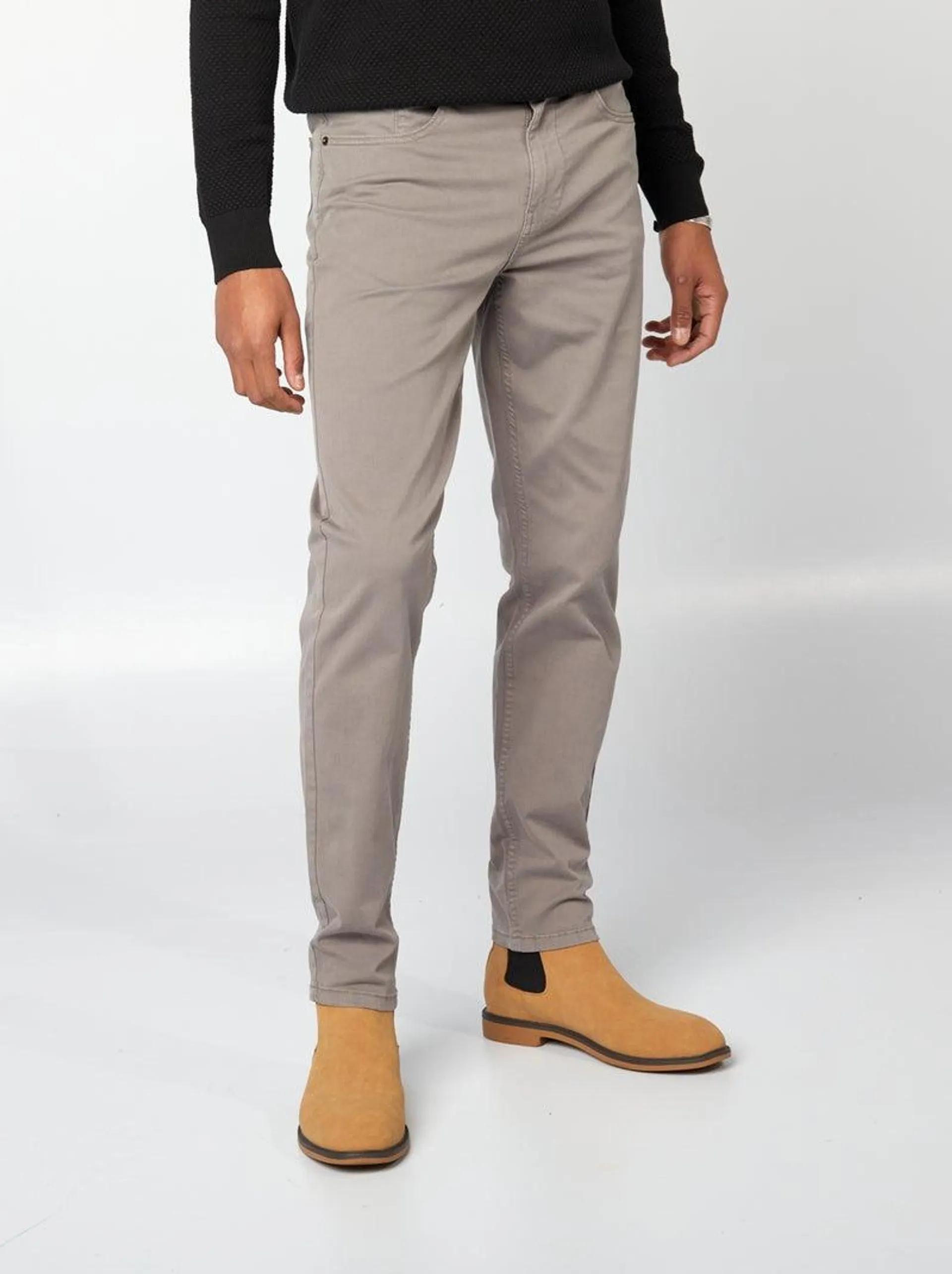 Pantaloni chino slim 5 tasche - L32 - GRIGIO