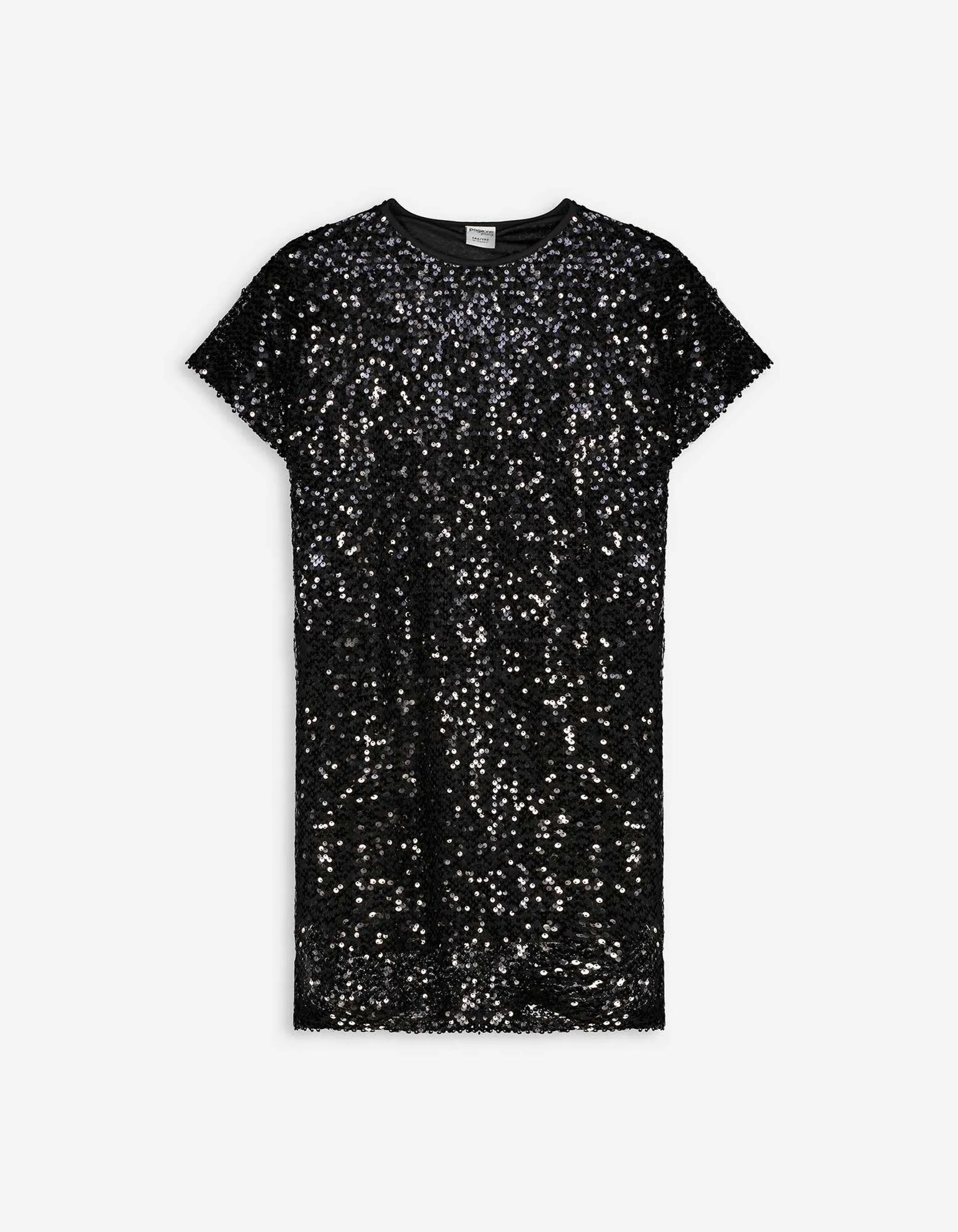 Abito - Inserto di paillettes - nero