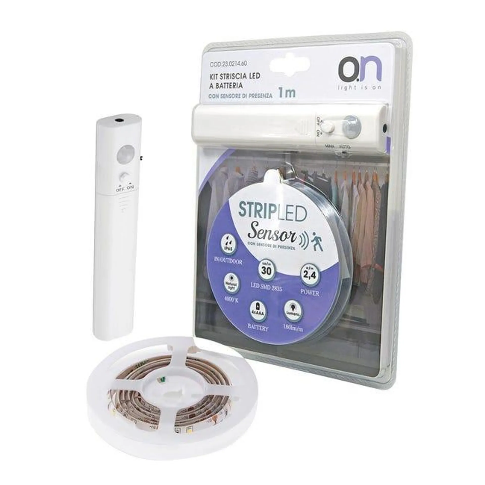 Kit striscia led 1m luce bianco naturale