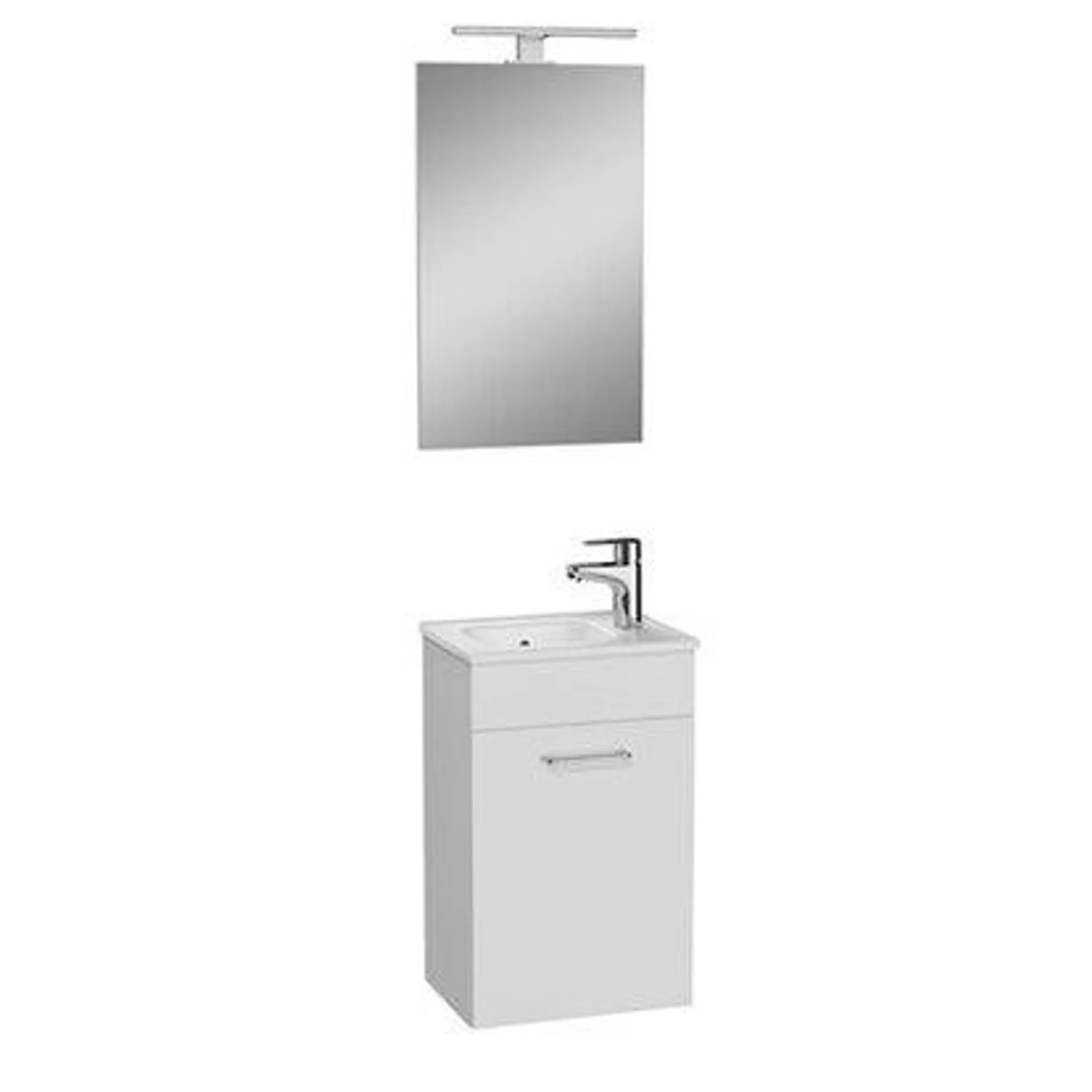 Mobile Stella con lavabo e specchio LED 40 cm bianco