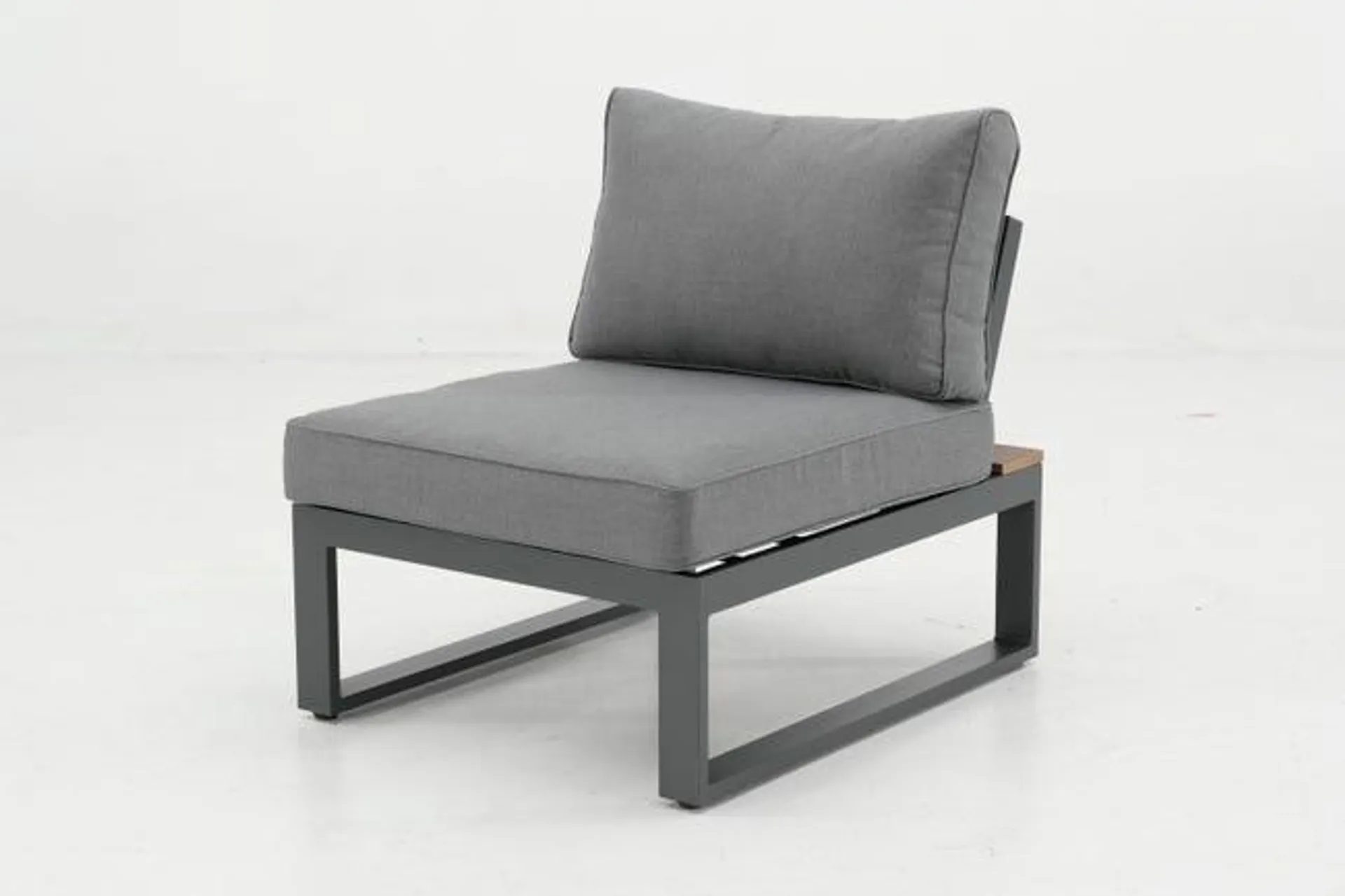 Poltrona centrale con cuscino grigio Capri, struttura in alluminio seduta in poliestere grigio, L 83 x H 85 x P 66 cm