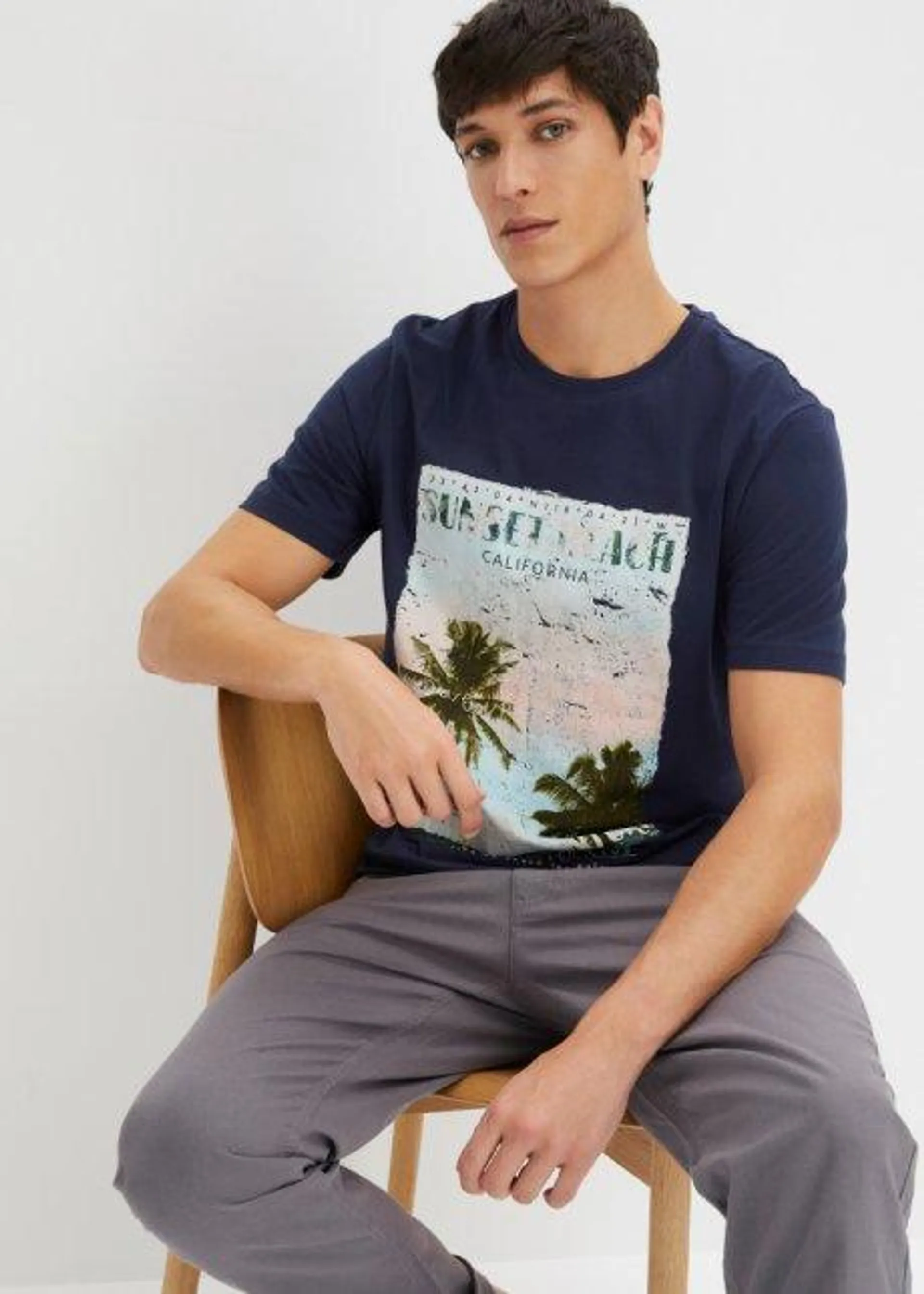 T-shirt con stampa fotografica in cotone biologico