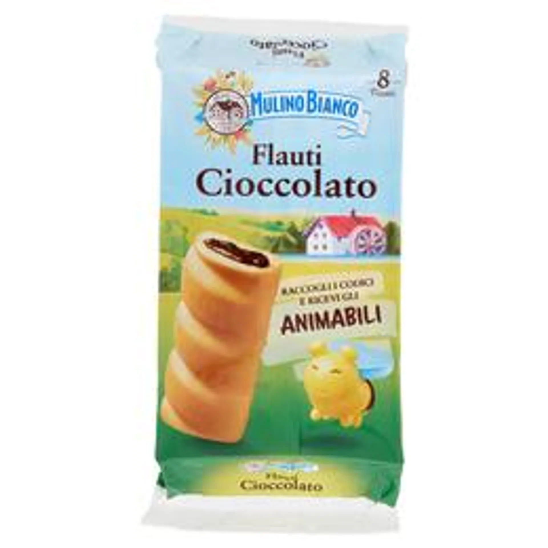 Mulino Bianco Flauti Cioccolato Merenda senza Additivi Conservanti 8 pezzi 280g