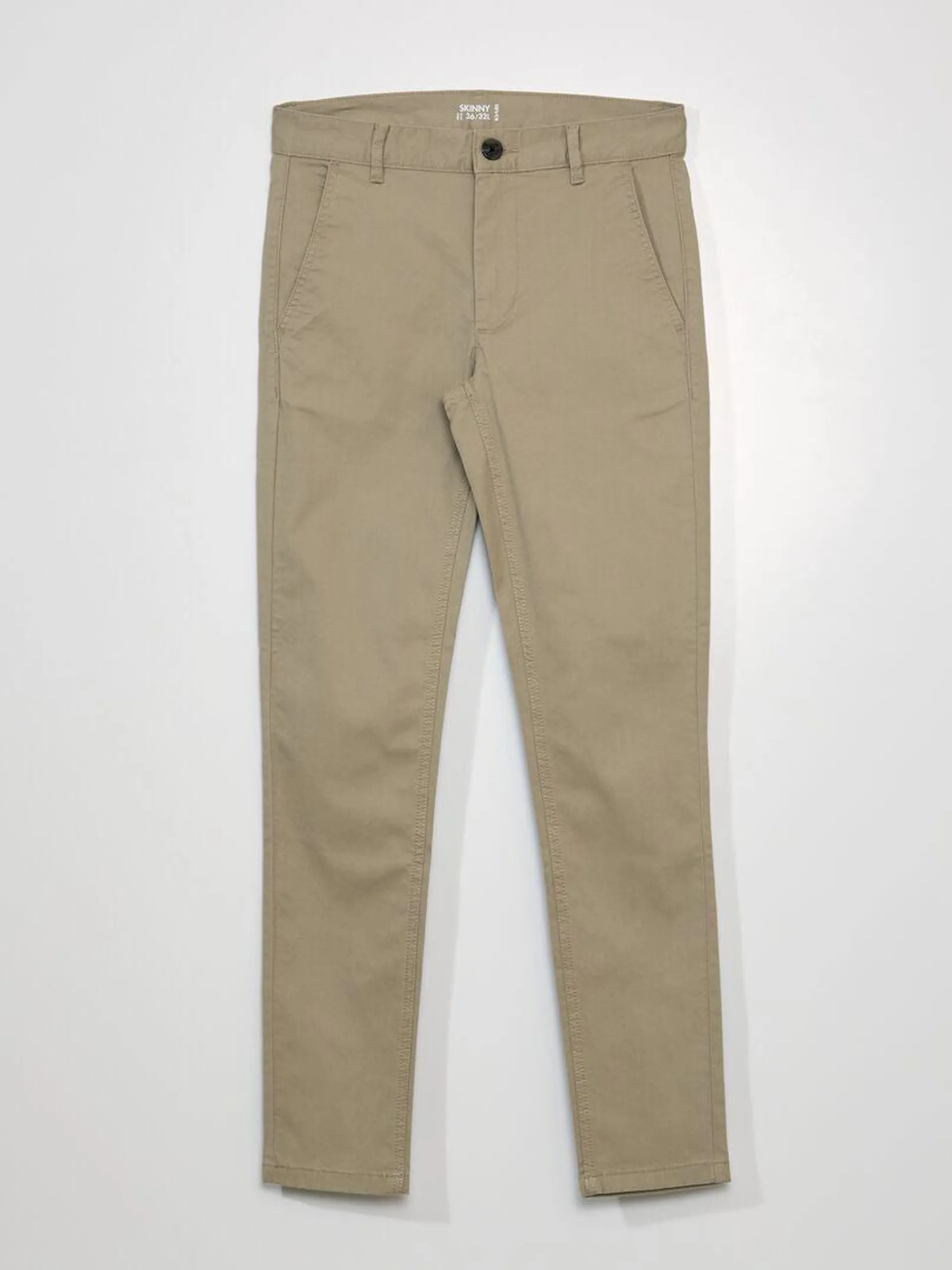 Pantaloni chino skinny stretch - L32 - BEIGE