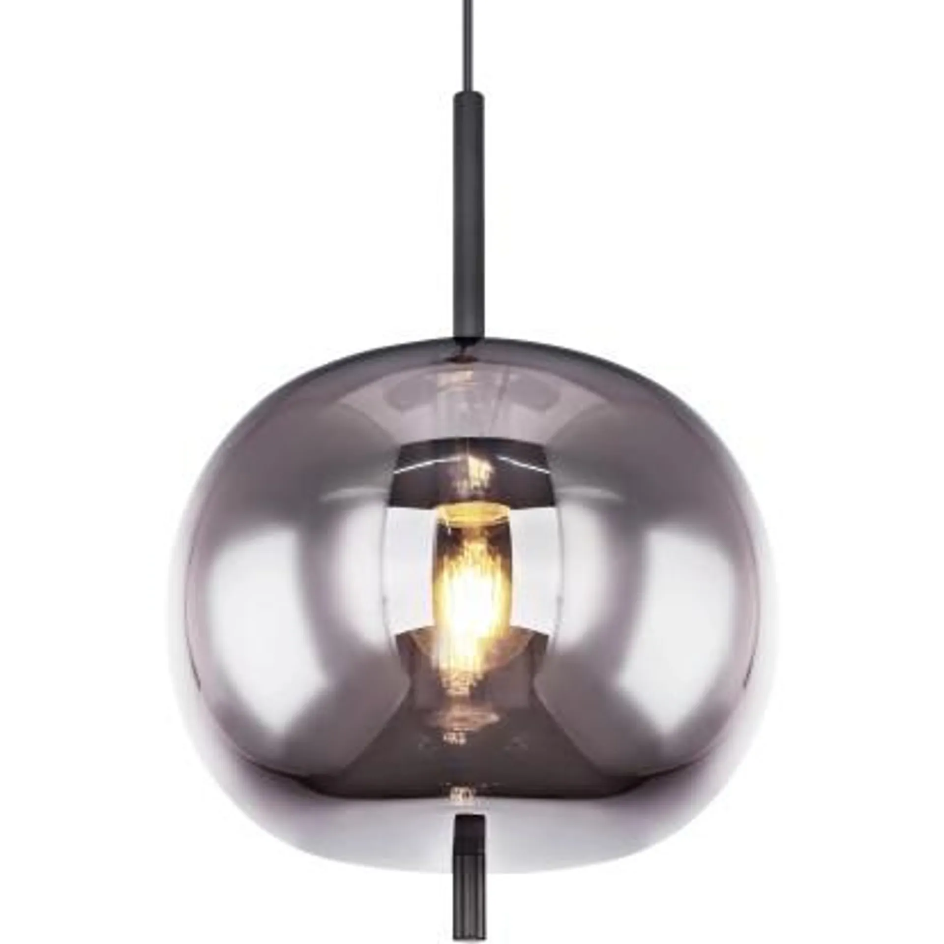 Lampada a sospensione Blacky 1 luce metallo nero/fumè Ø 30 cm