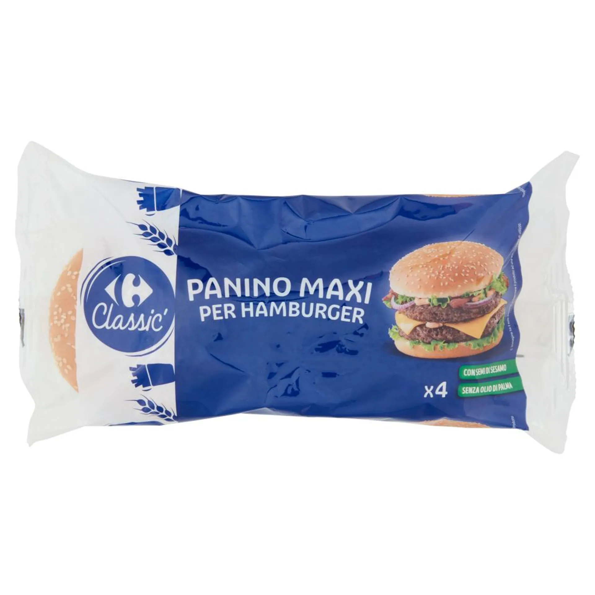 Carrefour Classic Panino Maxi per Hamburger 4 x 75 g