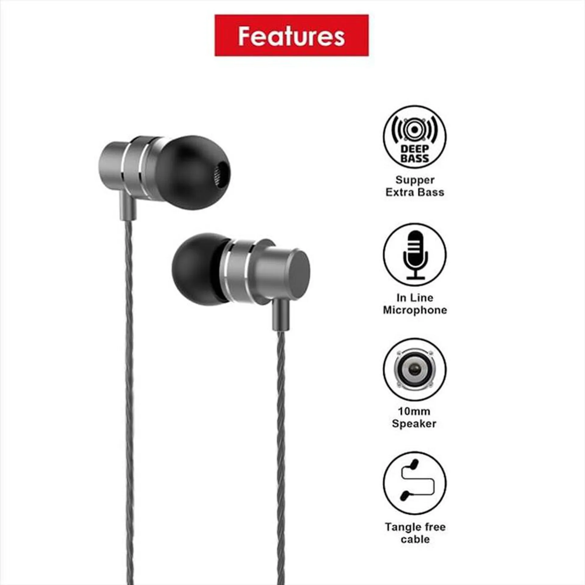 LENOVO - AURICOLARI IN-EAR HF118-Nero