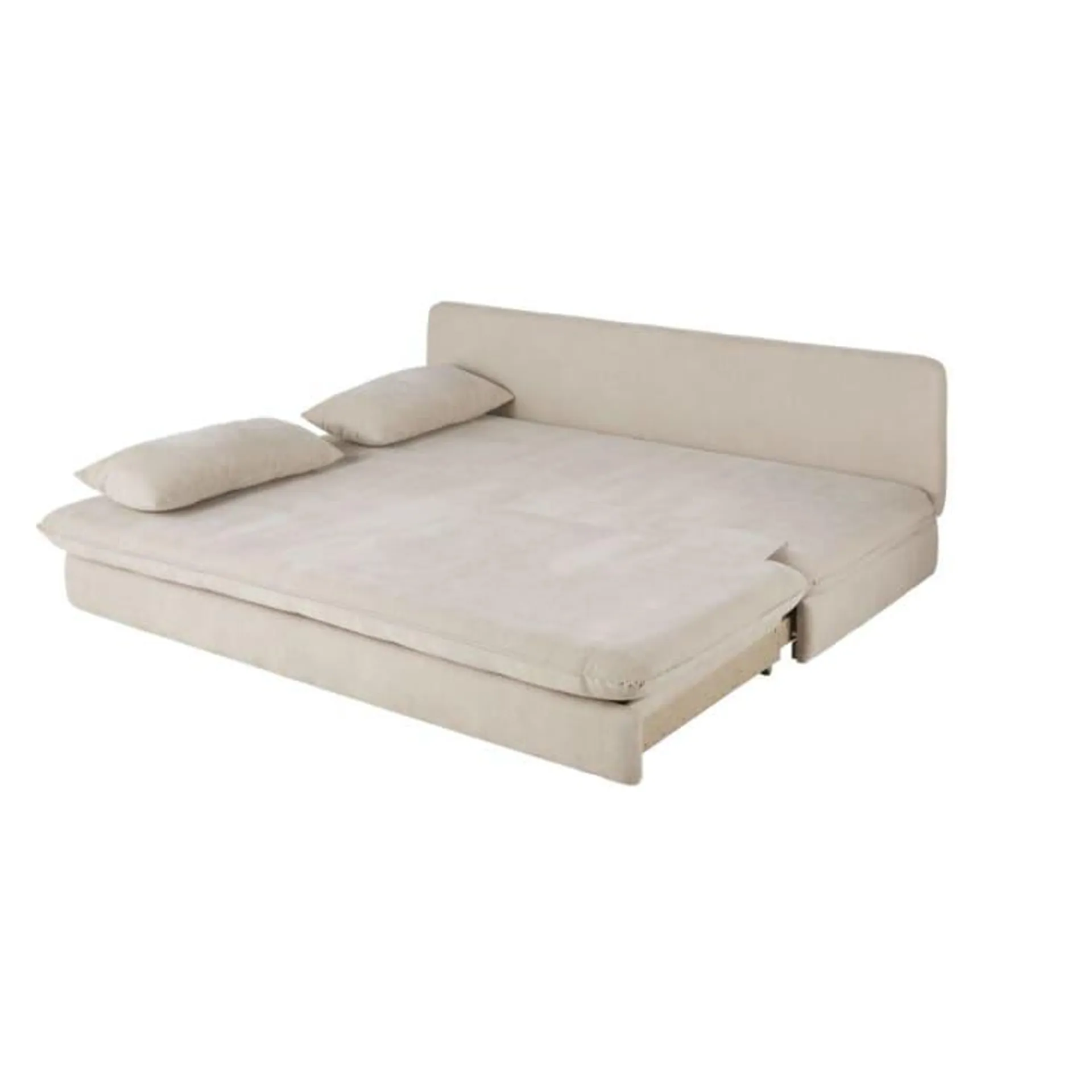 Divano trasformabile 2/3 posti in tessuto riciclato beige