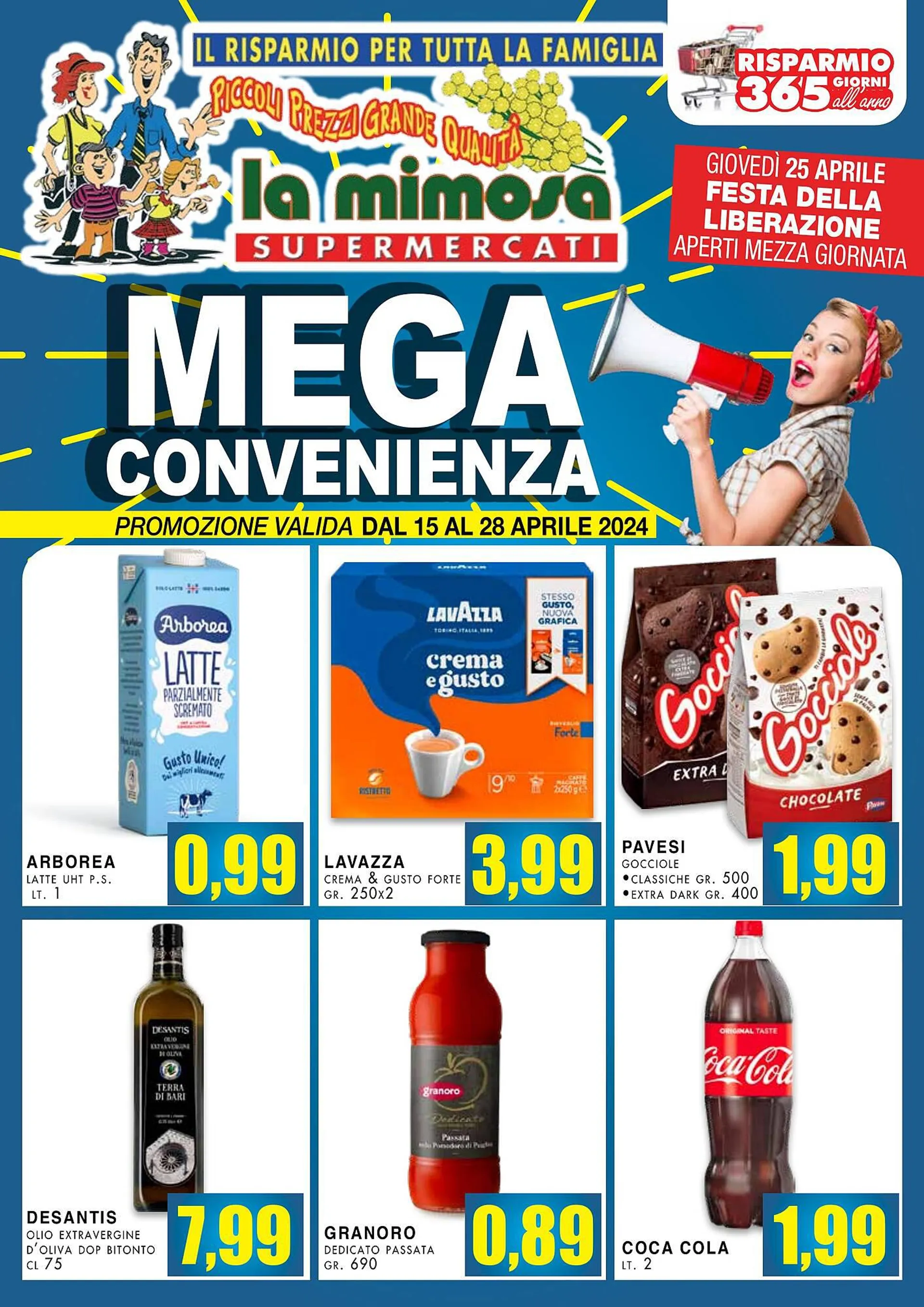 Volantino La Mimosa Supermercati da 15 aprile a 28 aprile di 2024 - Pagina del volantino 1