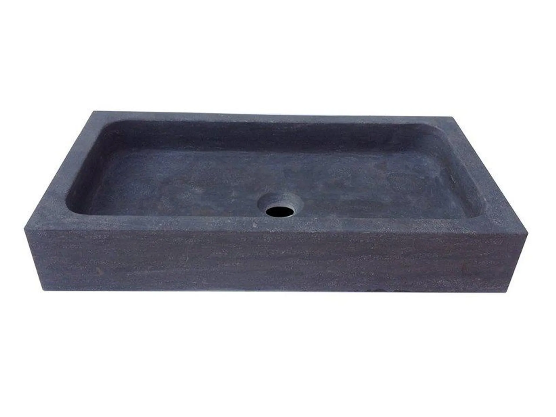 Lavabo da Appoggio Purestone Union 60X32Xh10 Pietra Naturale Nero