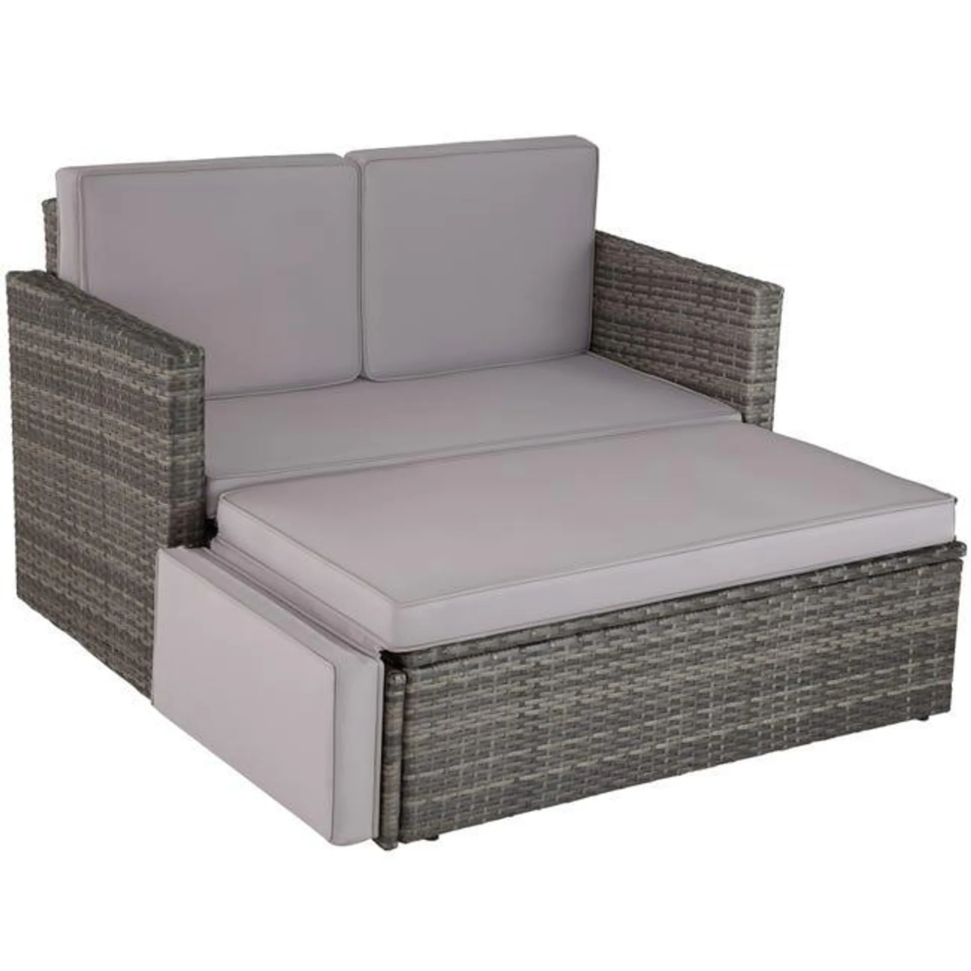 Tectake Divano lounge in rattan Corfù - grigio