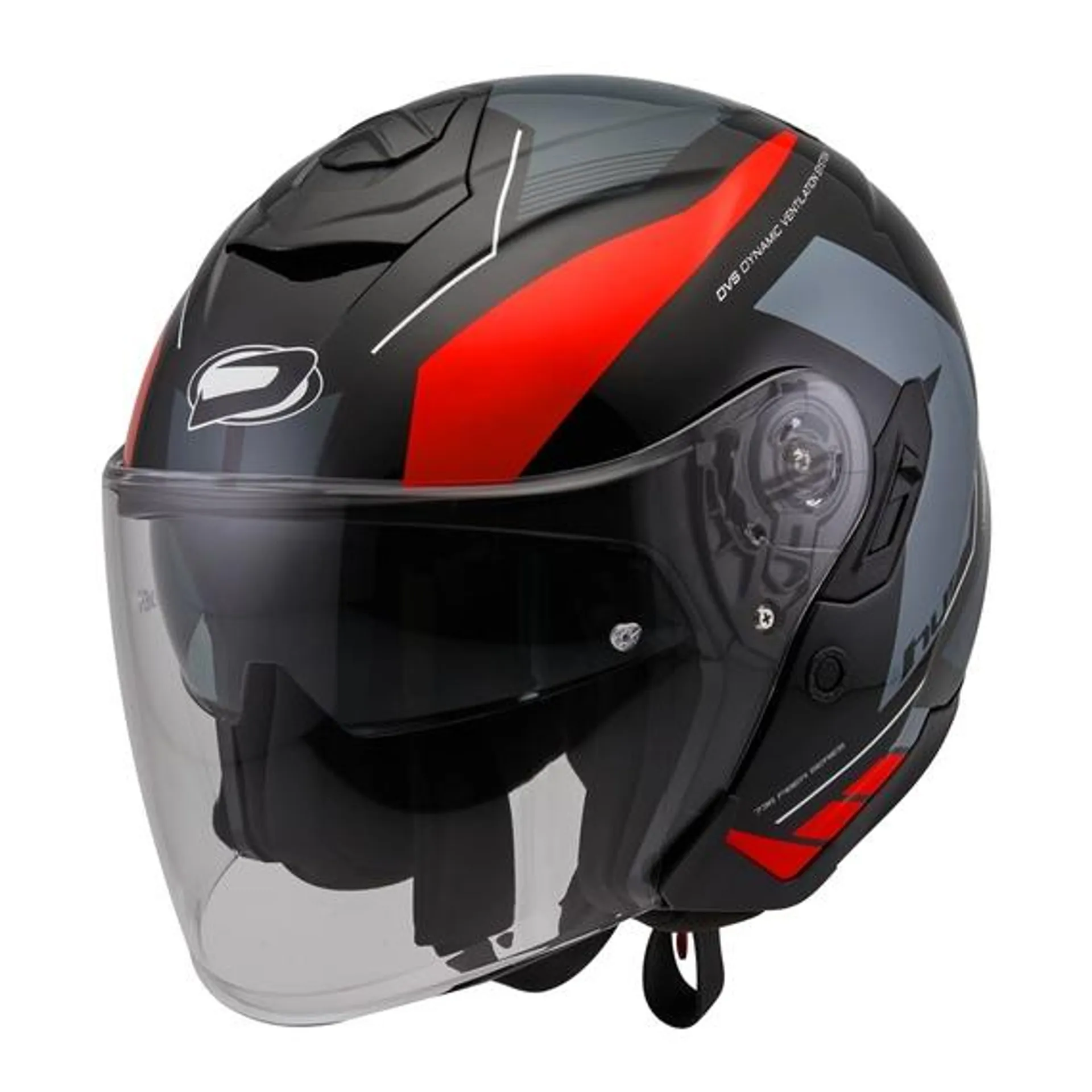 Casco jet HP3.85 - Globe nero/grigio/rosso