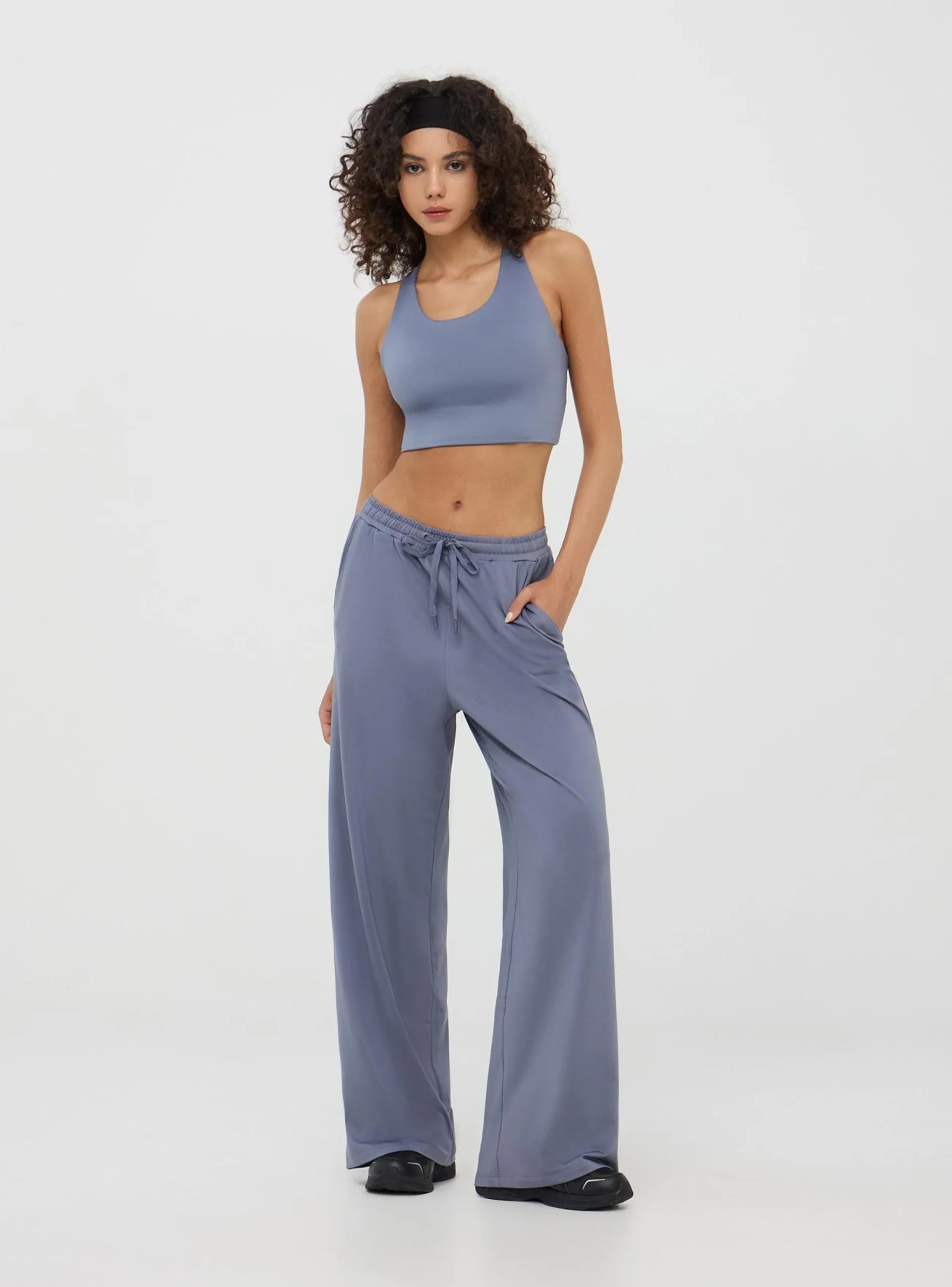 Pantaloni wide leg con coulisse Avio