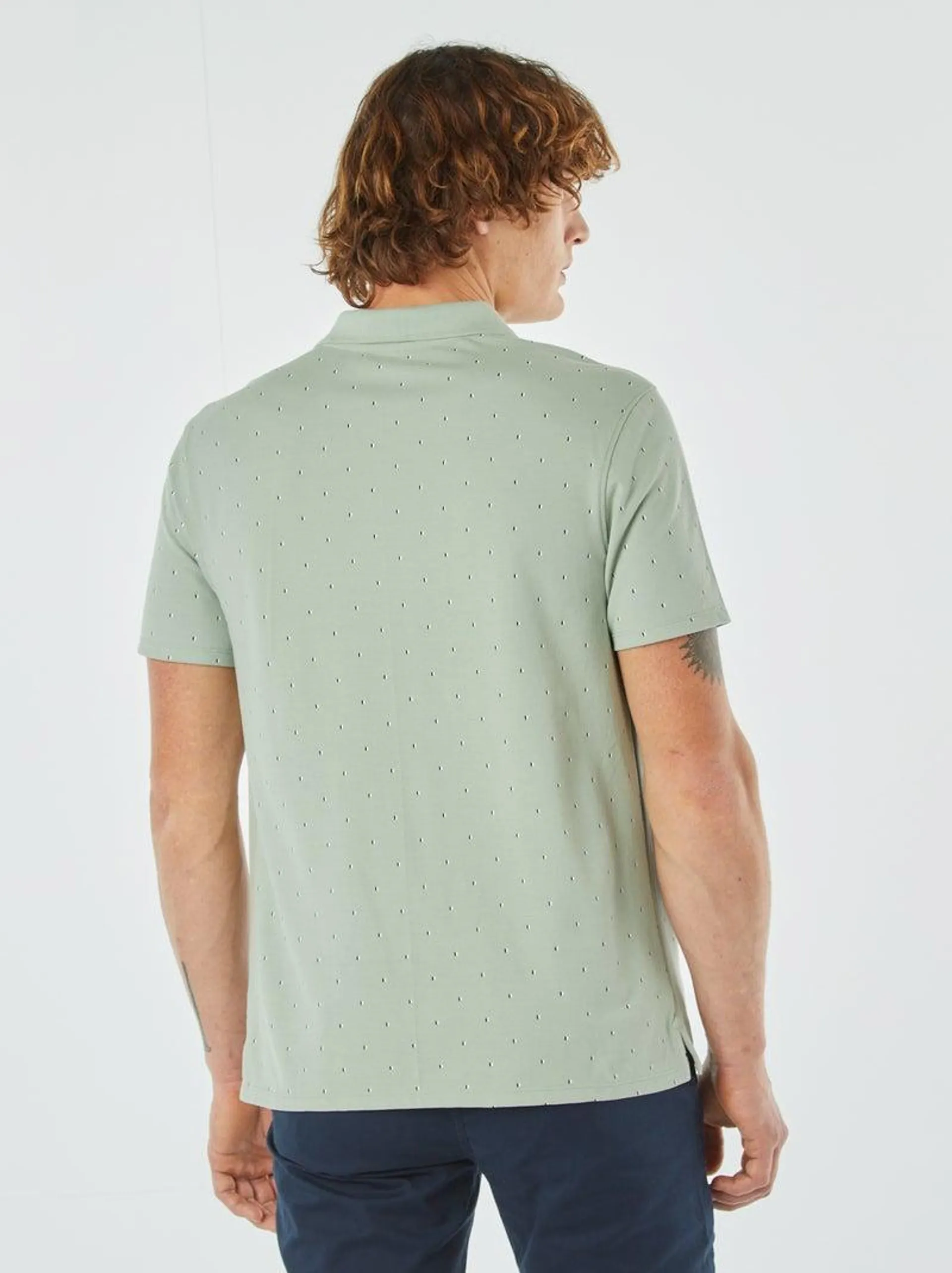 Polo in piqué di cotone con stampa - VERDE
