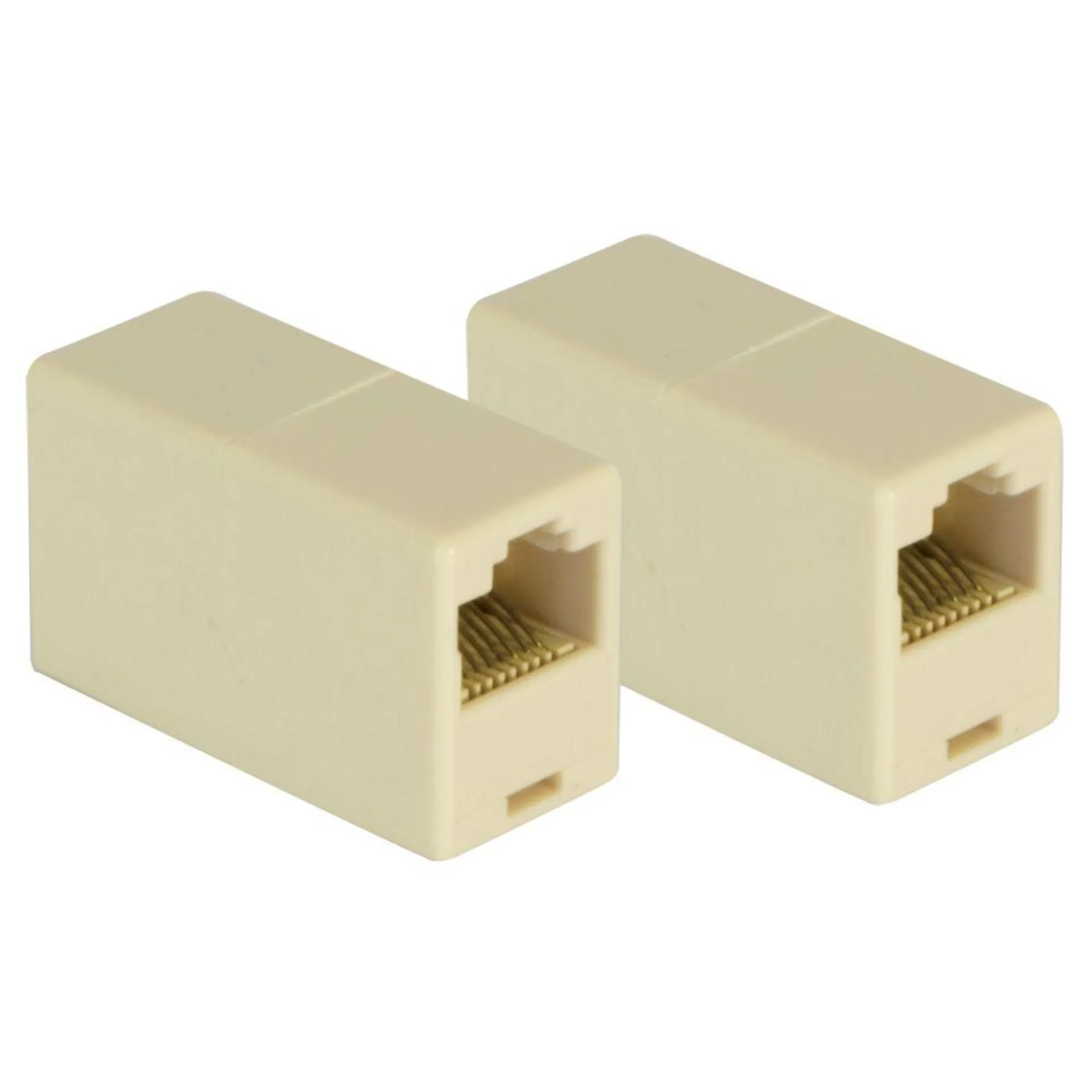 Adattatore accoppiatore per 2 cavi rete rj45 modulari 8p-8c