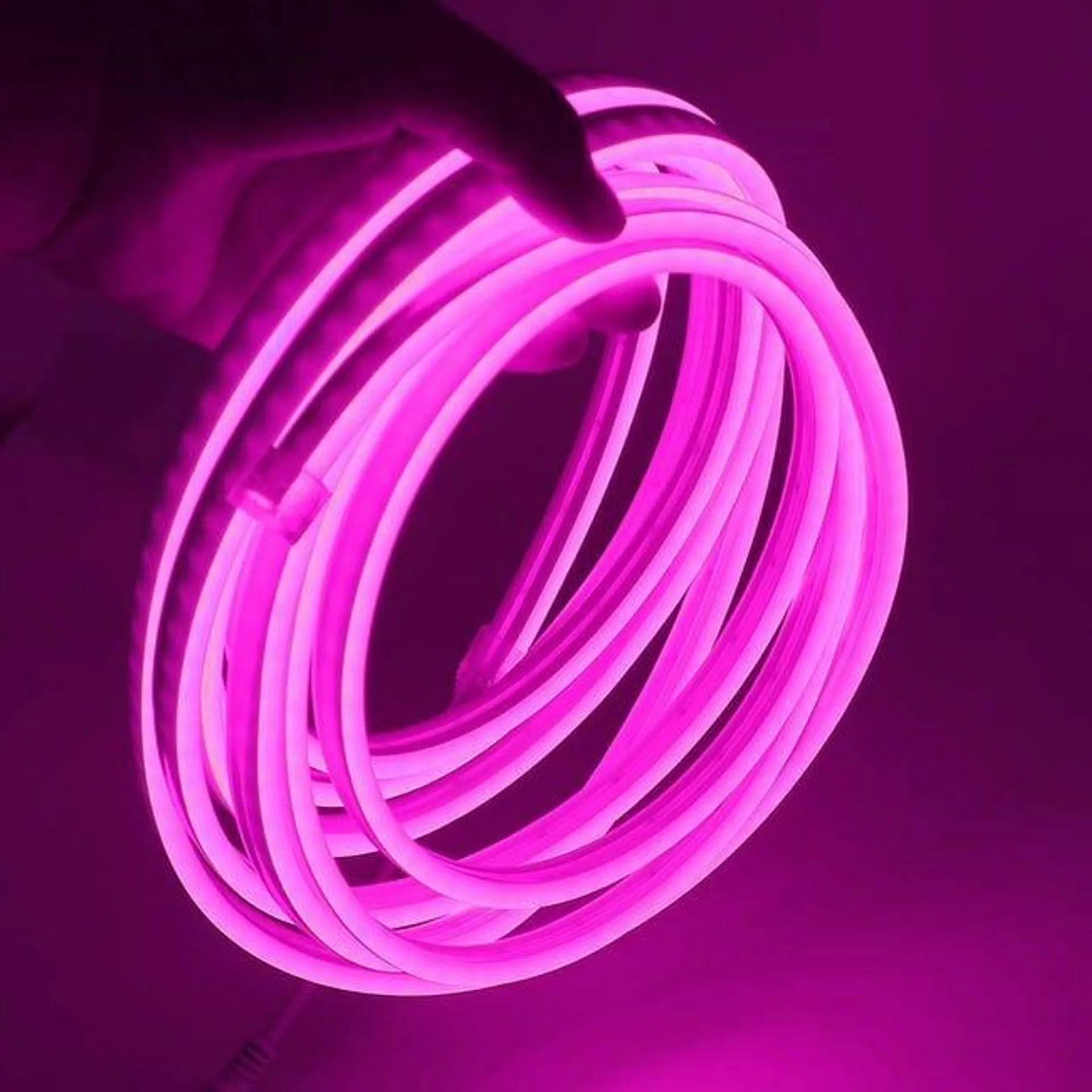 Striscia LED neon flessibile flex ribbon impermeabile 12V luce esterni decorazione feste insegne pubblicitarie tubo luminoso IP65 VIOLA