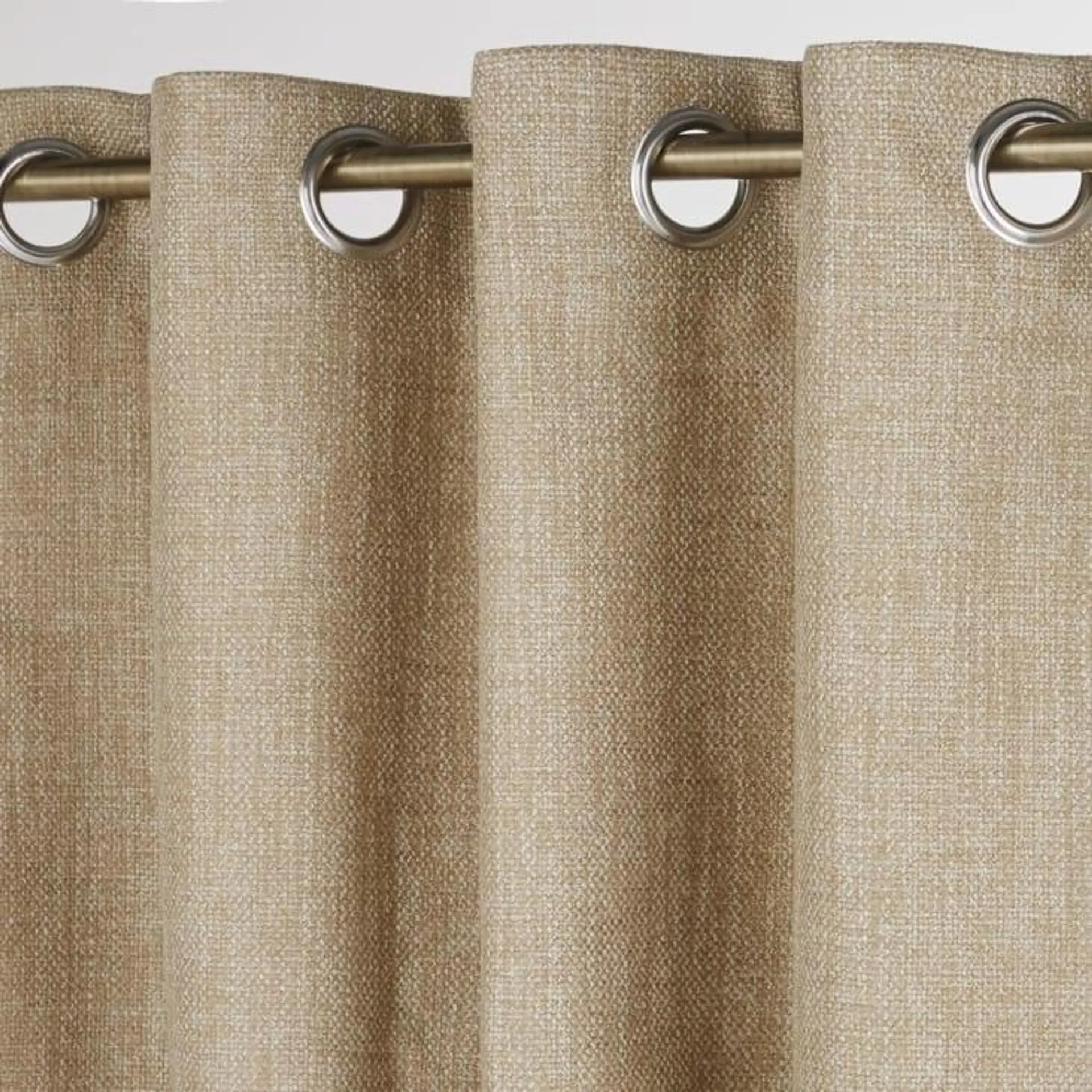 Tenda con occhielli beige, al pezzo, 130 cm x 300 cm