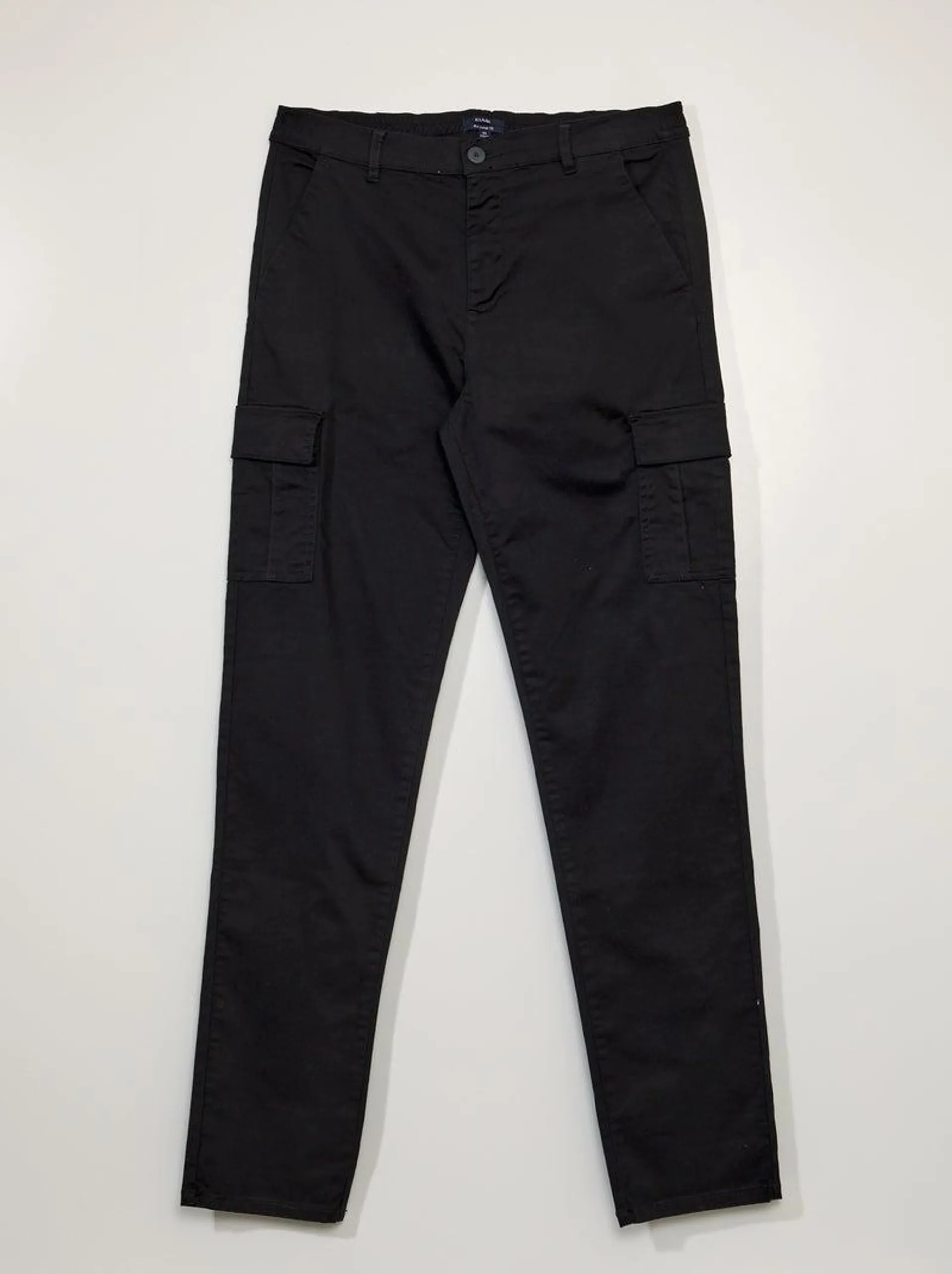 Pantaloni dritti multitasche +190 cm - L38 - nero